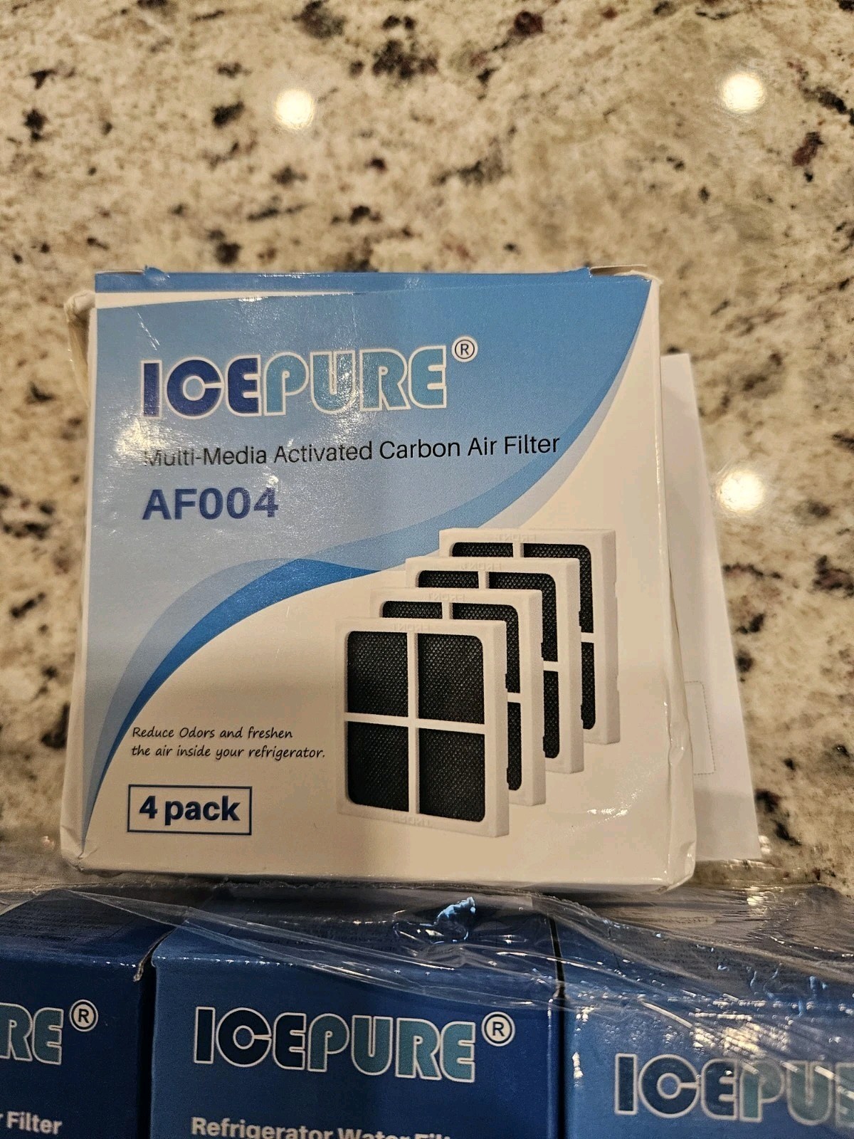 4 Pack Of IcePure Refrigerator Water Filters RWF4700AC & 4 Pack Carbon Air Filte