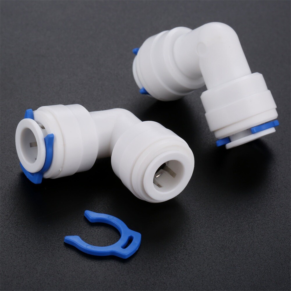 2PCS Plastic Elbow Fitting Connector Connection Water Purifier Filters/RO System