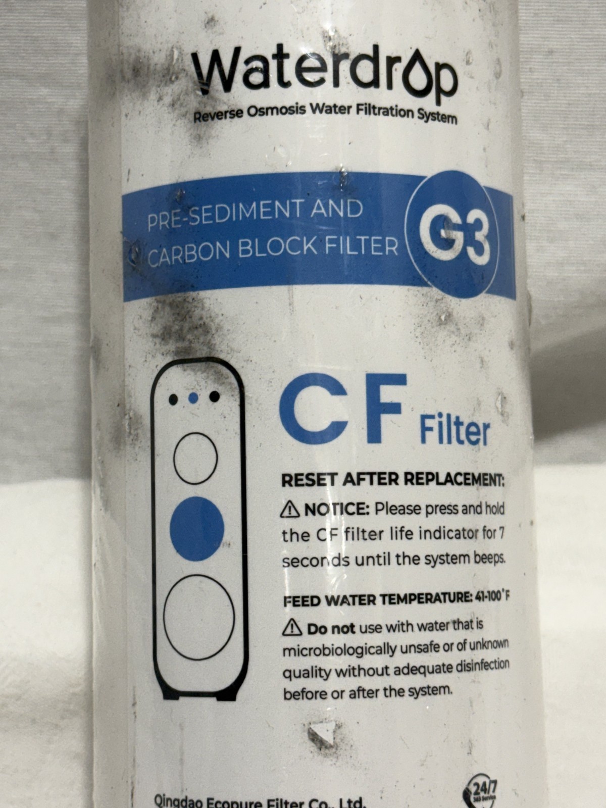 Waterdrop WD-G3-CF Reverse Osmosis Filter Replacement, Sealed (FO-4)