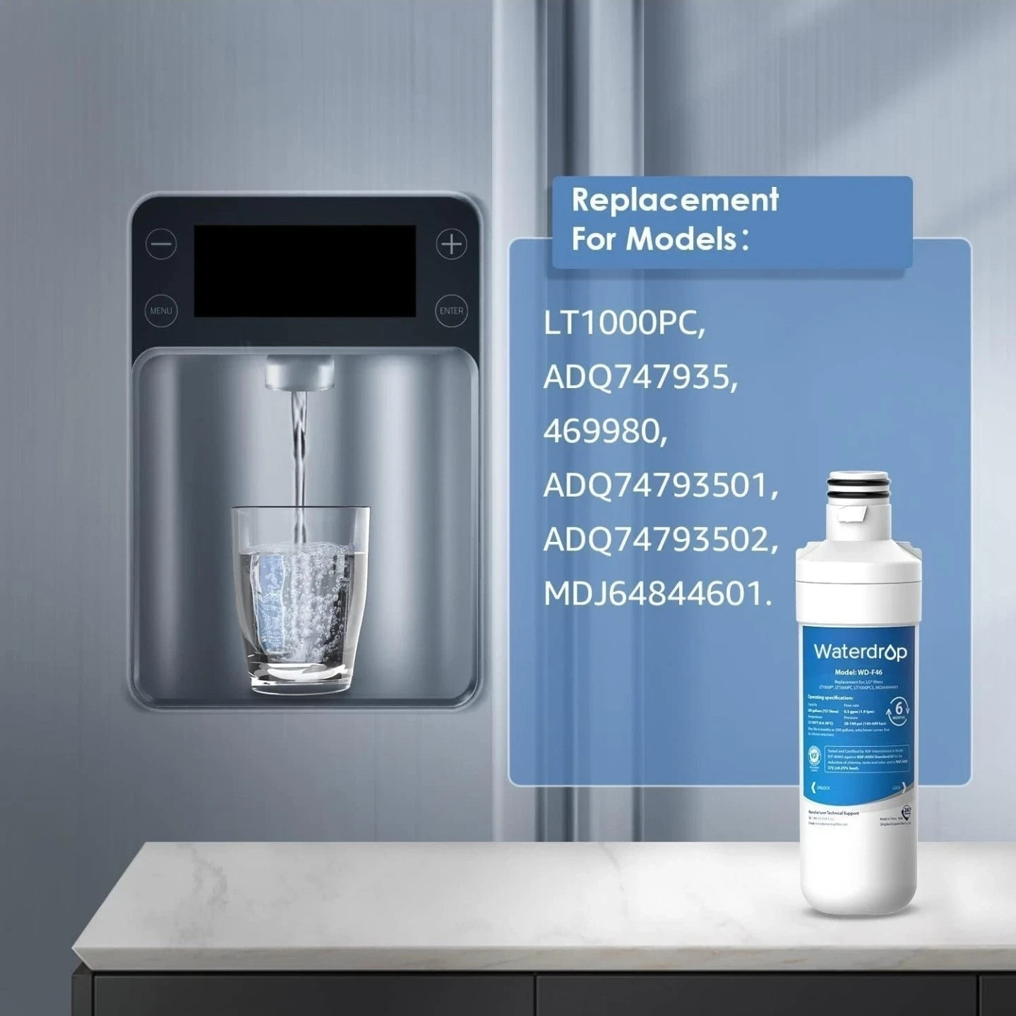 Waterdrop WD-F46 Refrigerator Water Filter NEW