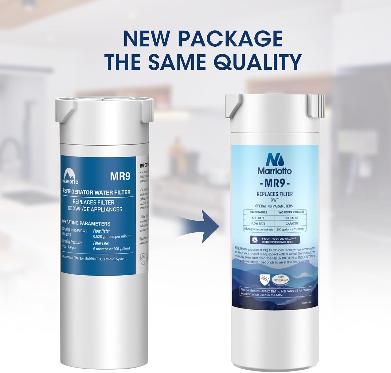 MARRIOTTO XWF Water Filter, Replacement for GE XWF, XWF Genuine Ge Refrigerator