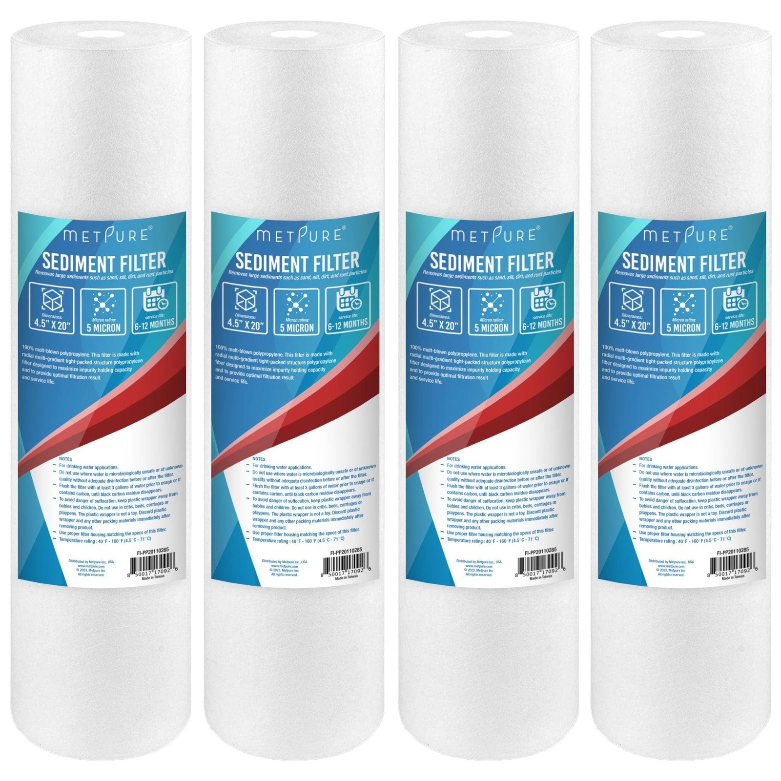 1 to 18 PACK 20″ x 4.5″ Whole House PP Sediment Water Filter Cartridges 5 Micron