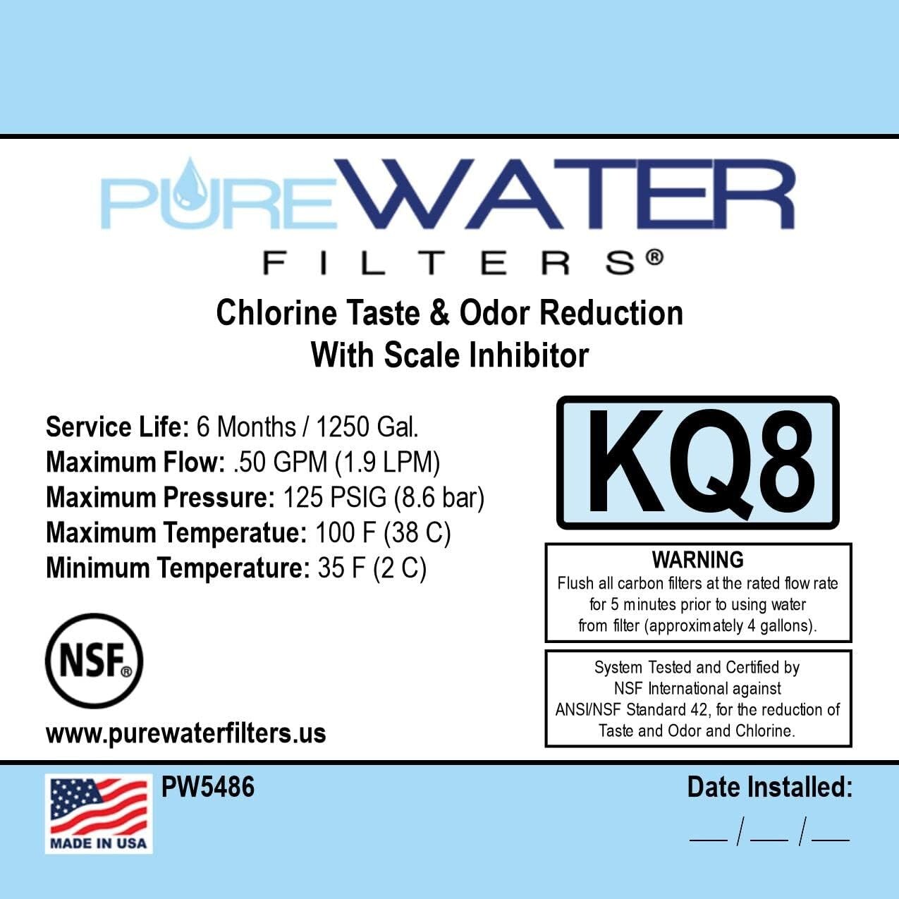 Regular KQ Water Filter Kit for Keurig Commercial Plumbable Single Serve Brewers