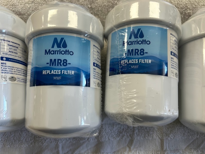 Marriotto MR8 Refrigerator Water Filter Replaces GE MWF – New Open Box-4 Pack.