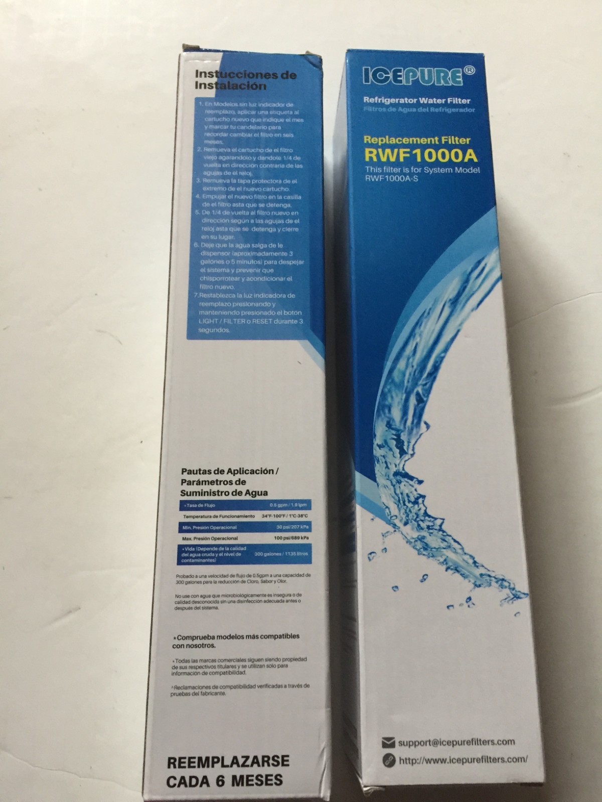 2 packs ICEPURE RWF1000A-S Refrigerator Water Filter LT600P, 469990,