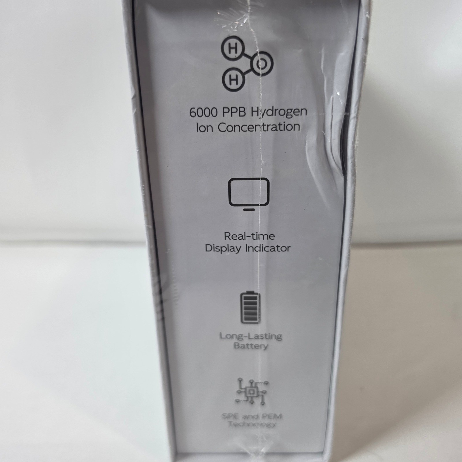 Purpawse Premium Hydrogen Water Bottle 6000 PPB SPE PEM UV Light 7.7oz Sealed
