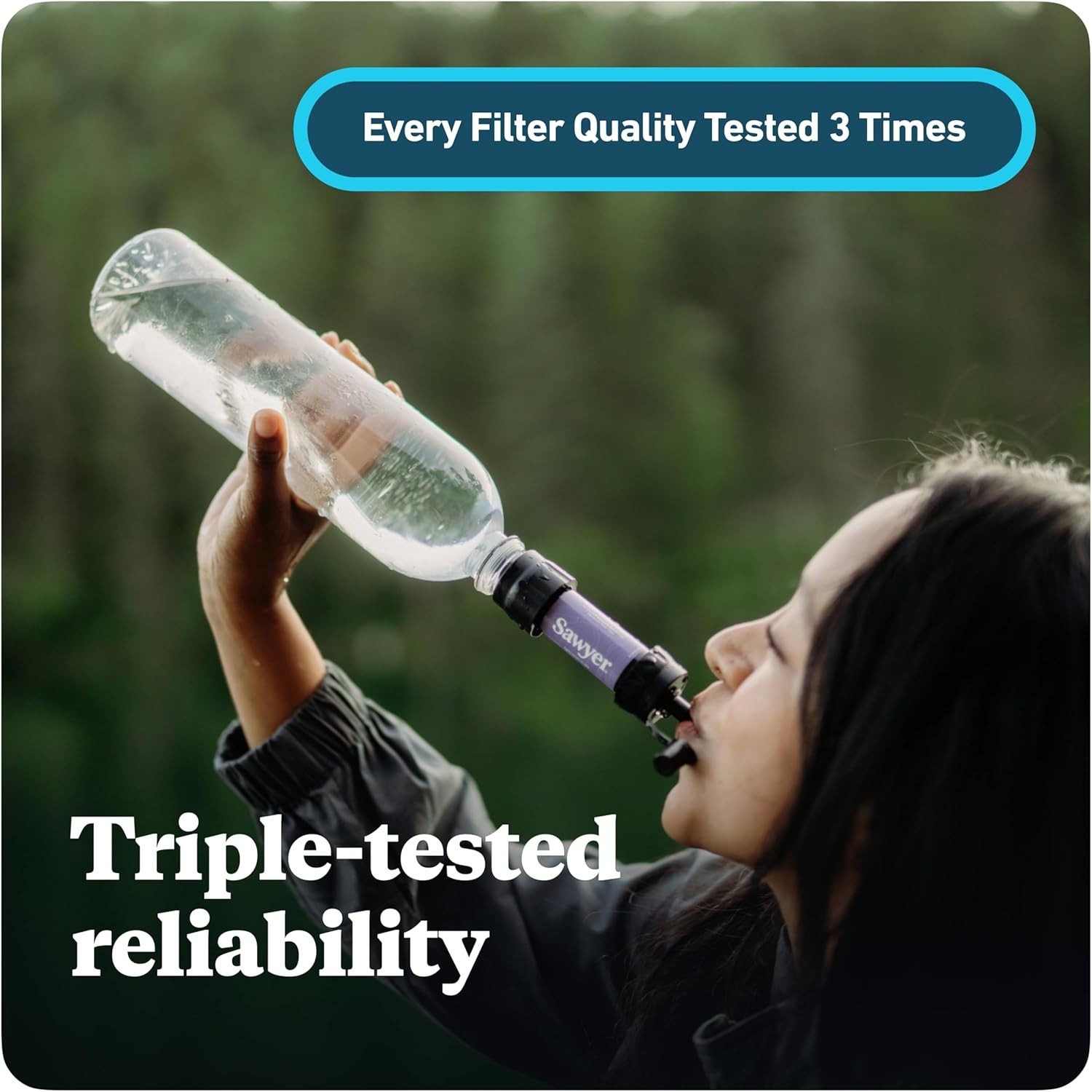 Mini Water Filtration System with 99.999999% Bacteria Protection, Portable Use