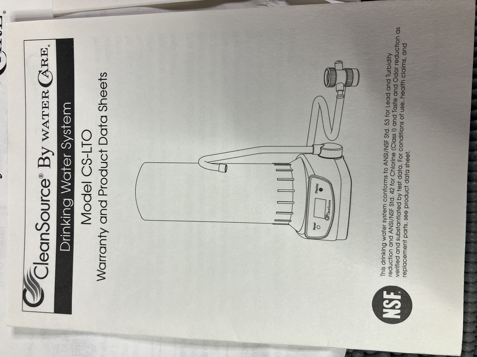 CleanSource Countertop Water Filtration System Reduces 99%,NSF (1 Filter Incl.)