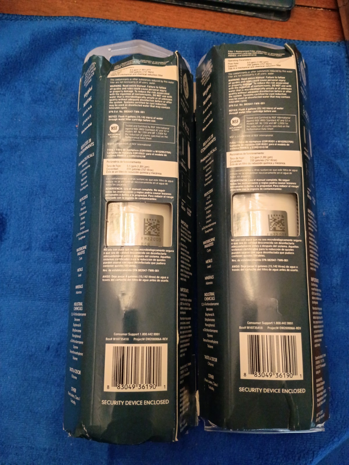 2 PACK ΕDR1RXD1 Refrigerator Wate Filter 1 Replacement New
