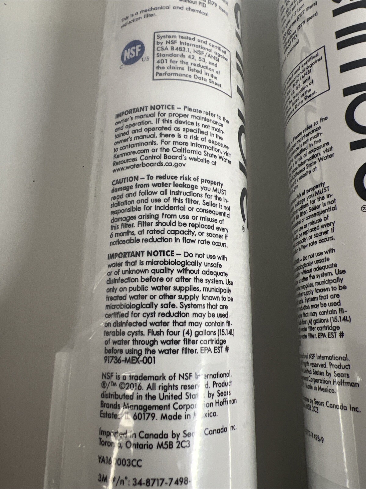 Lot Of 6 Kenmore 46-9083 Replacement Refrigerator Water Filter