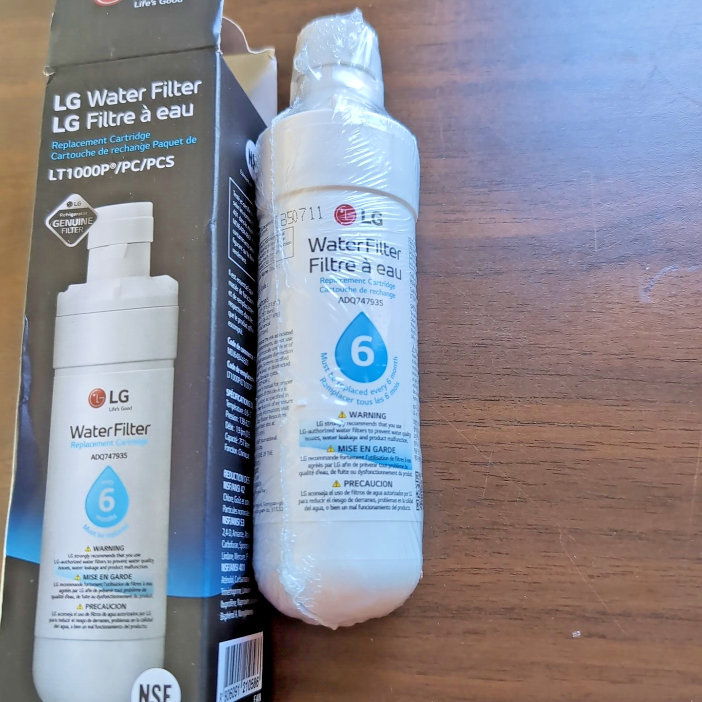 Genuine LG Water Filter Replacement Cartridge LT1000P/PC/PCS – New and Sealed!