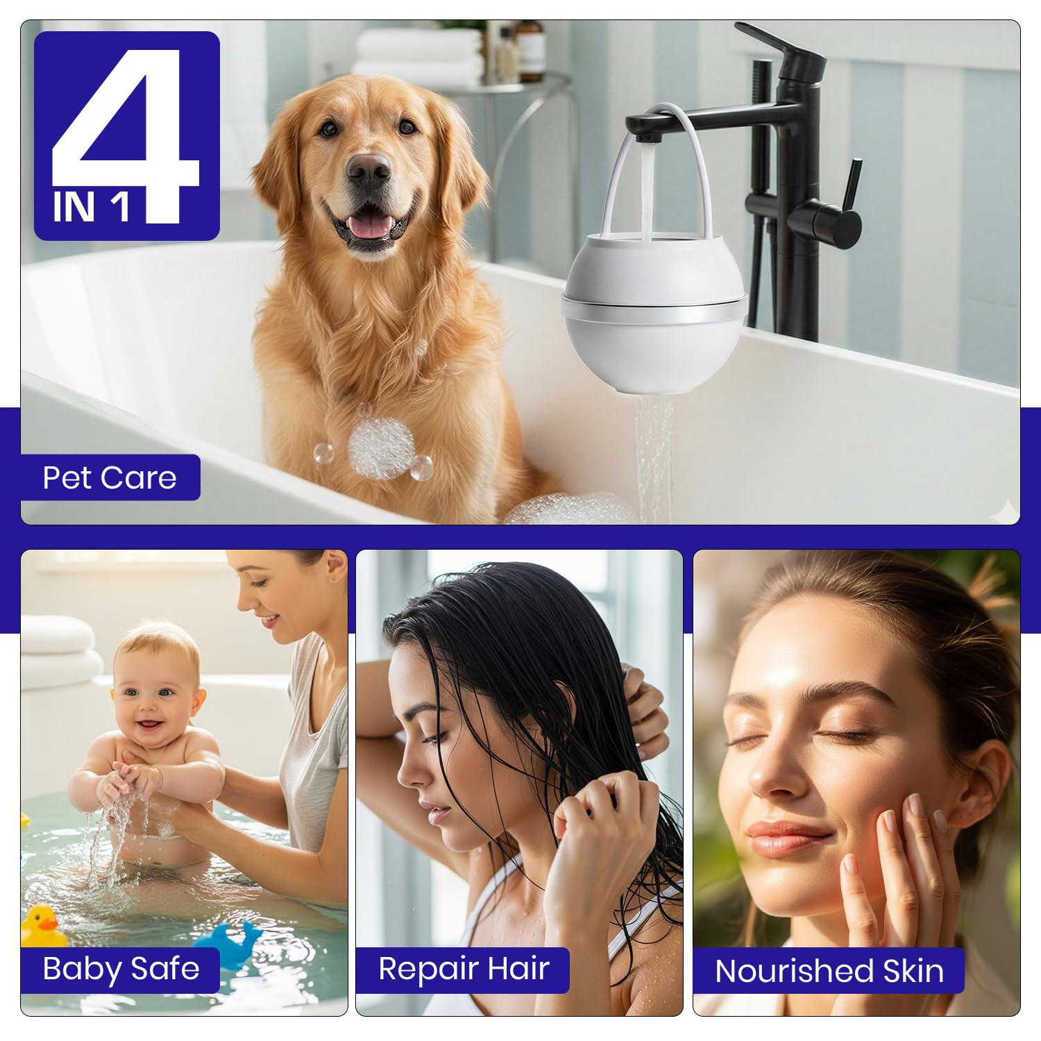 Bath Ball Filter for Tub Faucet, Bathtub Water Filter, Bpa-Free Bathtub Filter,