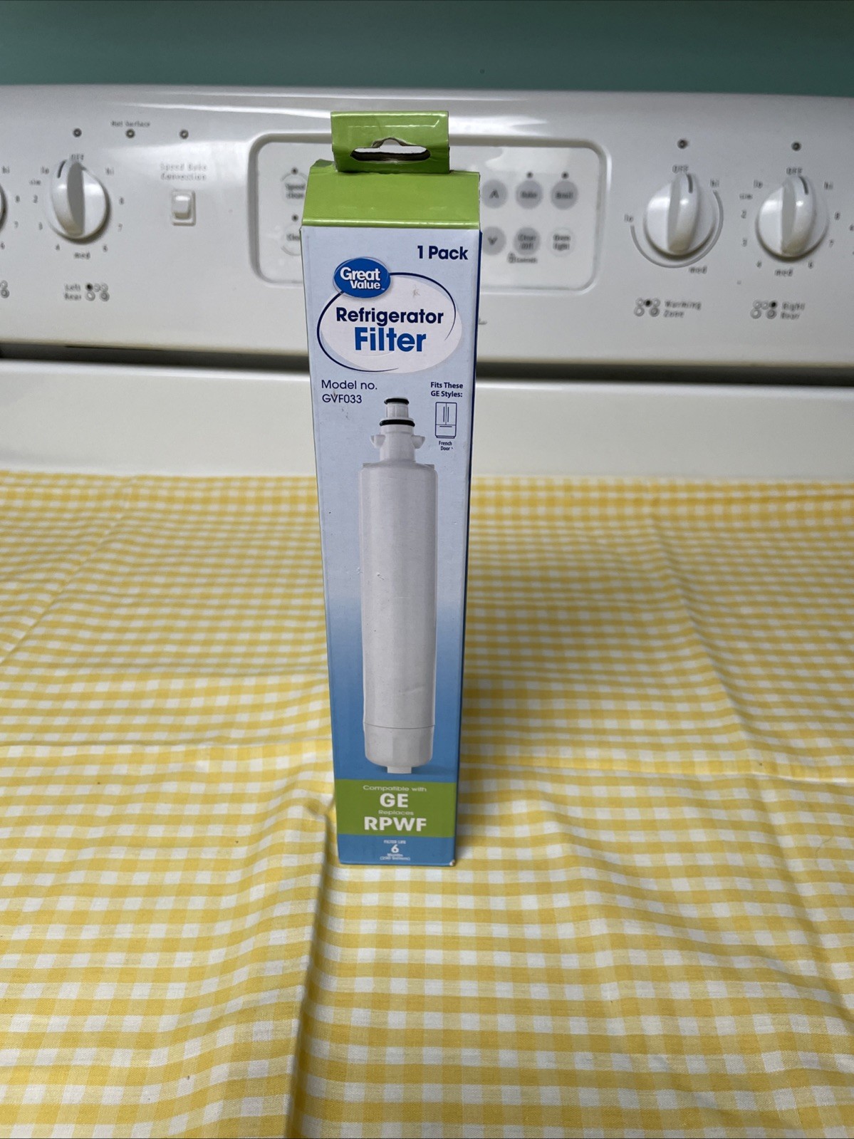 Great Value Refrigerator Water Filter Replaces GE RPWF 6 Months, GVF033