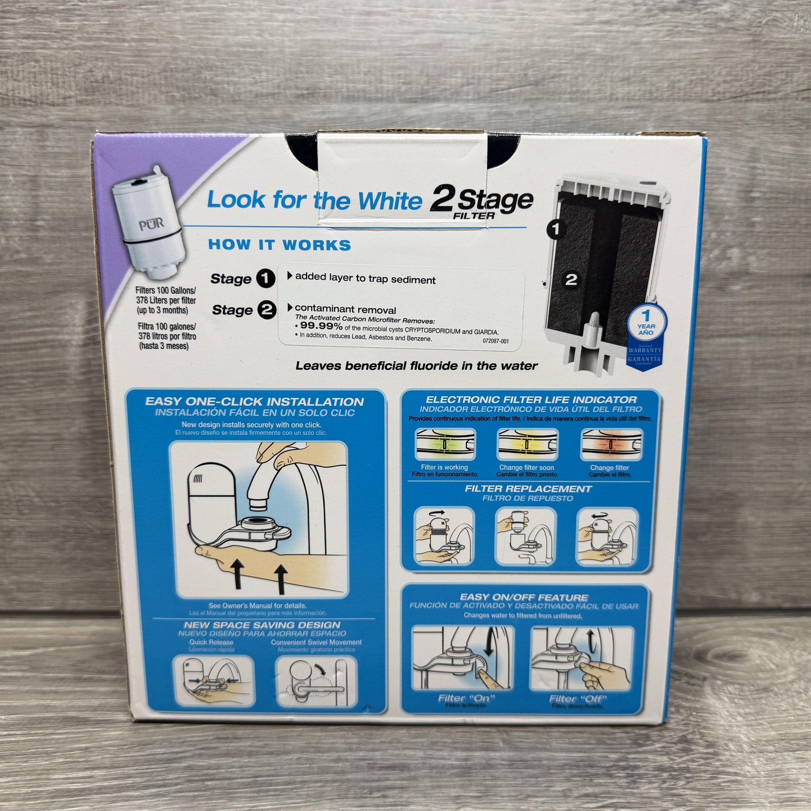 PUR FM-3333B Faucet Mount Water Filter 2 Stage System White 1 Filter Unit