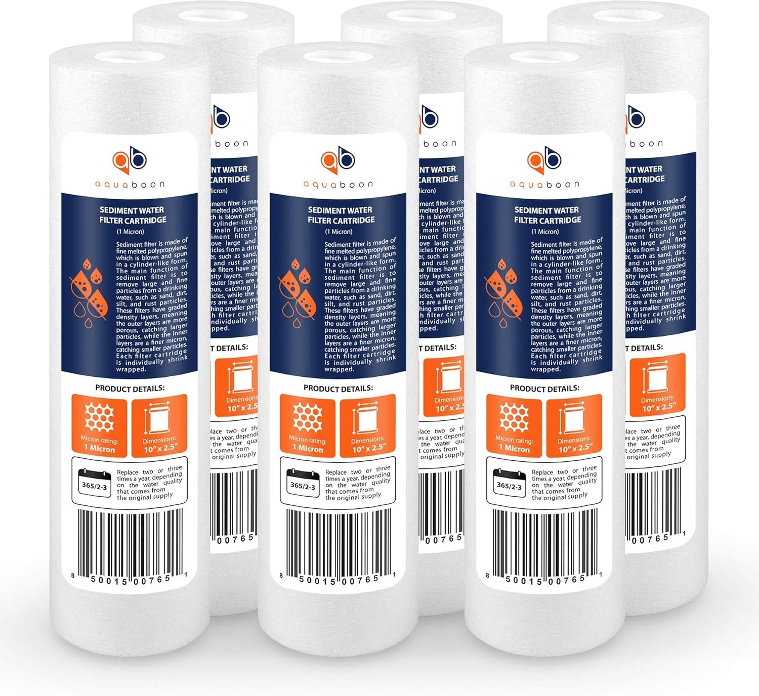 10×2.5-Inch NSF Certified Sediment Filter – 6-Pack for Optimal Water Purity