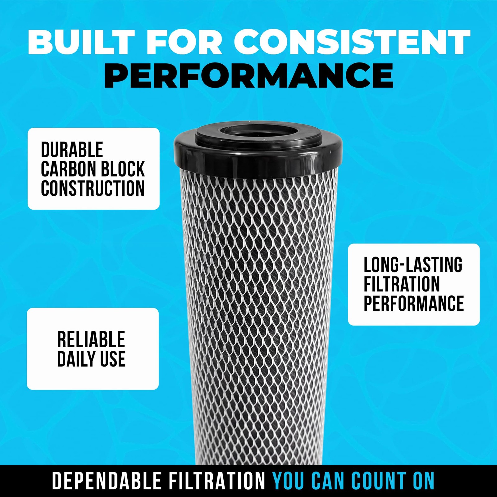 1 Micron 10″ x 2.5″ Activated Carbon Whole House Water Filter Charcoal Block …