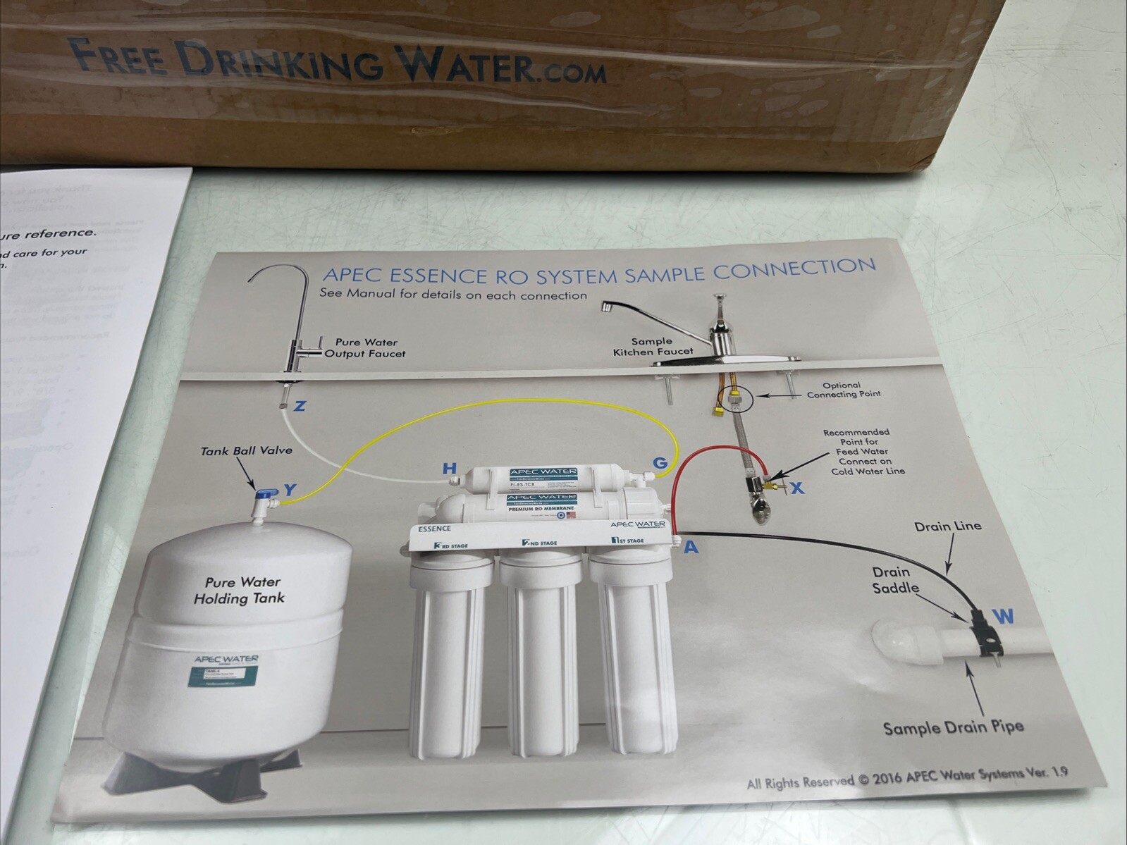 APEC Water Systems REVERSE OSMOSIS System 75 GPD pH+ ICE MAKER KIT INCLUDED