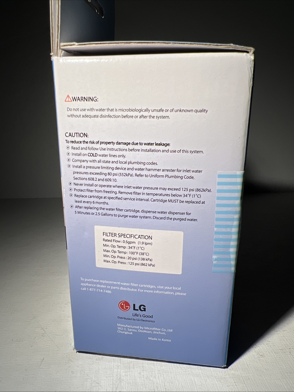 ADQ72910901 LG OEM Refrigerator Water Filter Assembly Genuine *