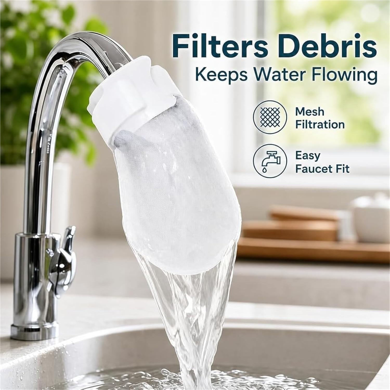 100PCS Cotton Filter Bag For Faucet, DIY Faucet Filter Cotton Bags Water Filters