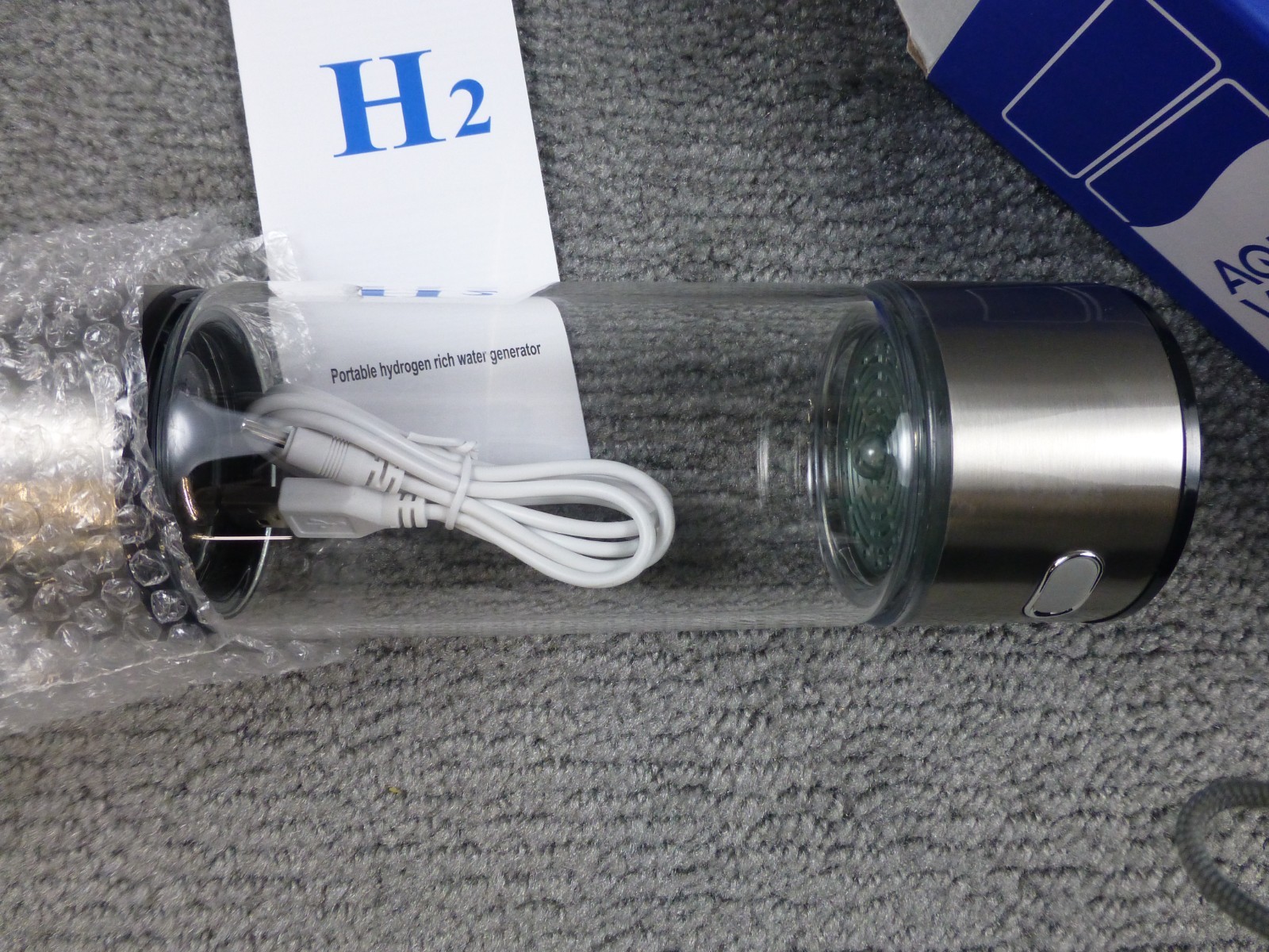 Aqua Vital Hydrogen Water Bottle 2025 Generator 16 oz/470 ml Open Box