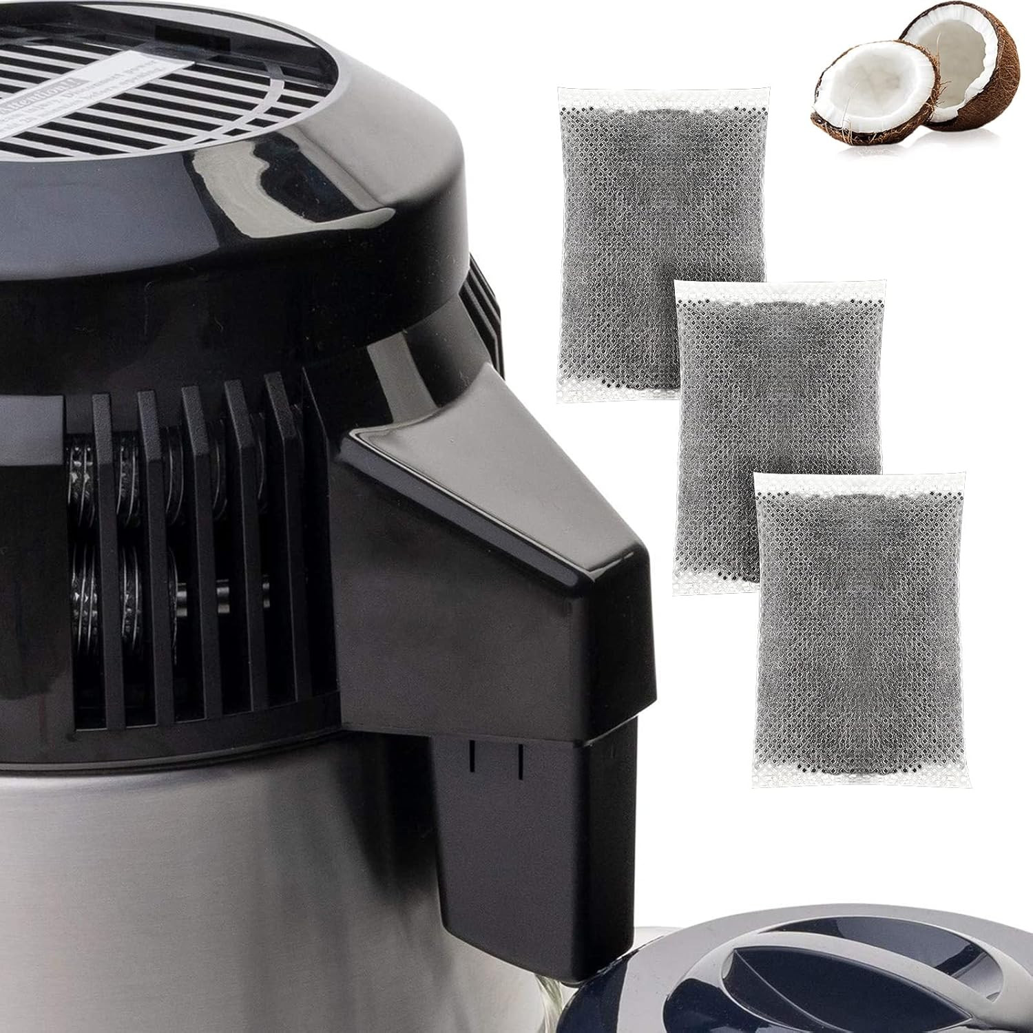 Weewooday 50 Pcs Activated Charcoal Distiller Water Filters, Coconut Shell Repla