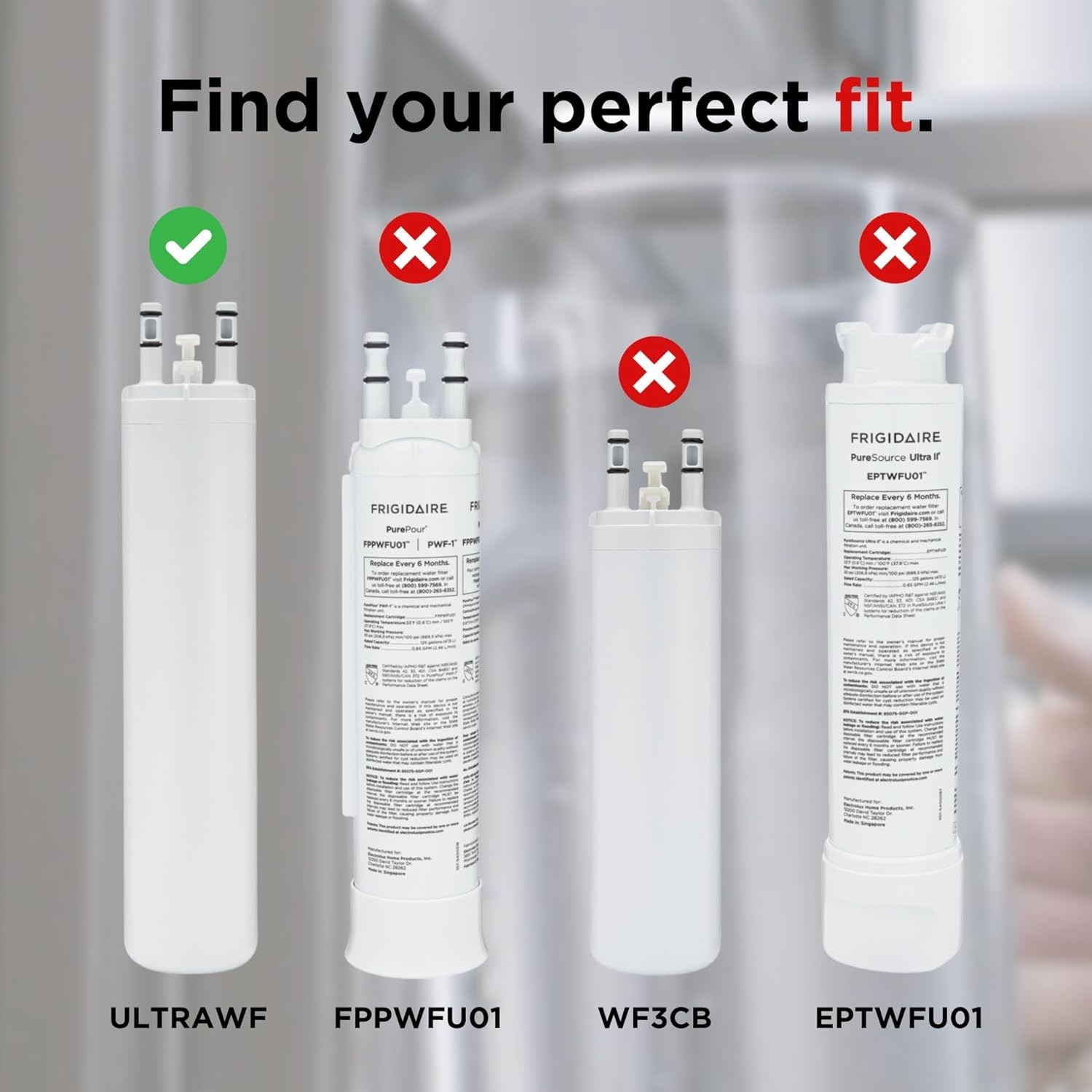 PureSource Ultra Water Filter ULTRAWF for Frigidaire Refrigerators White 1 Count