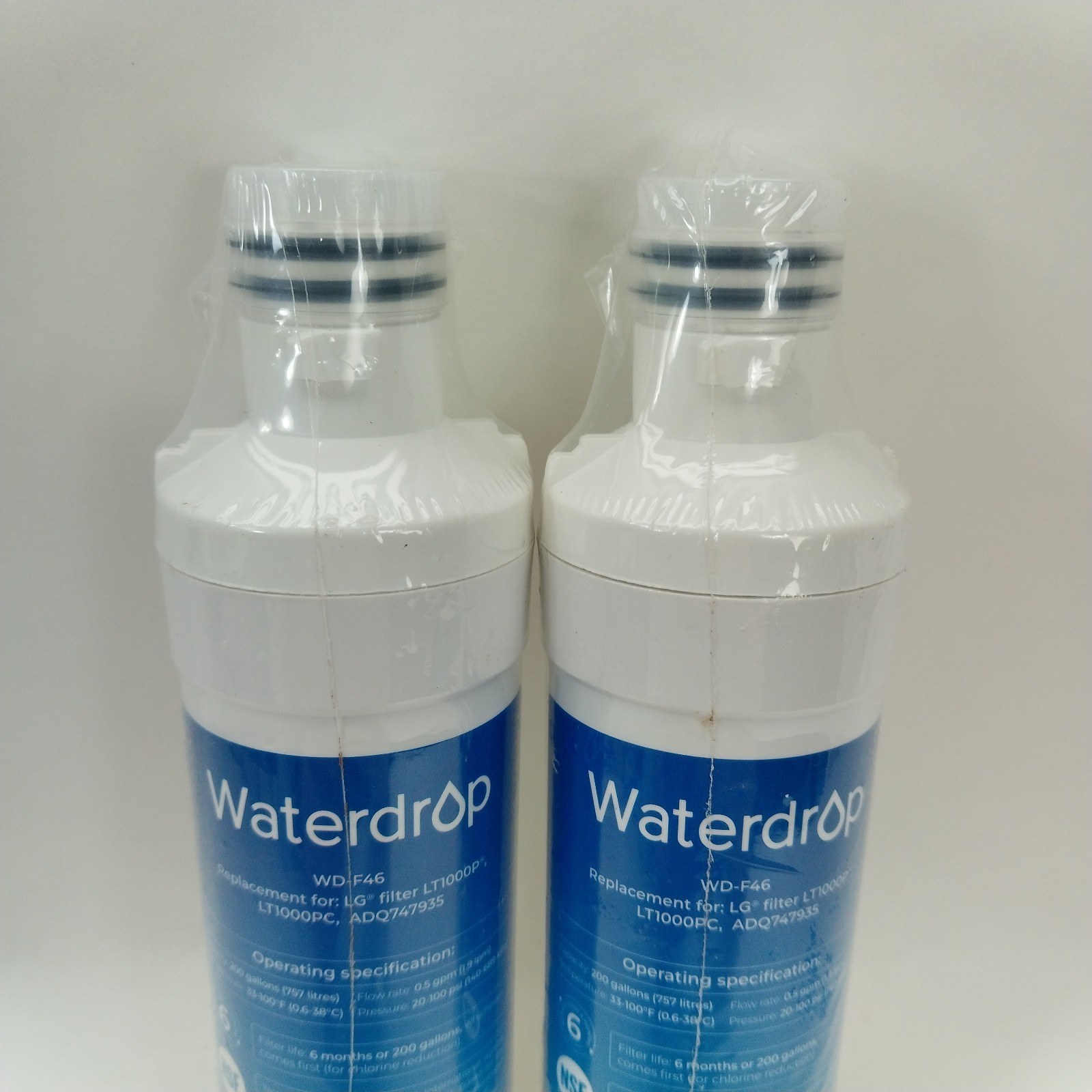 2x Waterdrop WD-F46 Replacement Refrigerator Water Filter LG Filters New Sealed