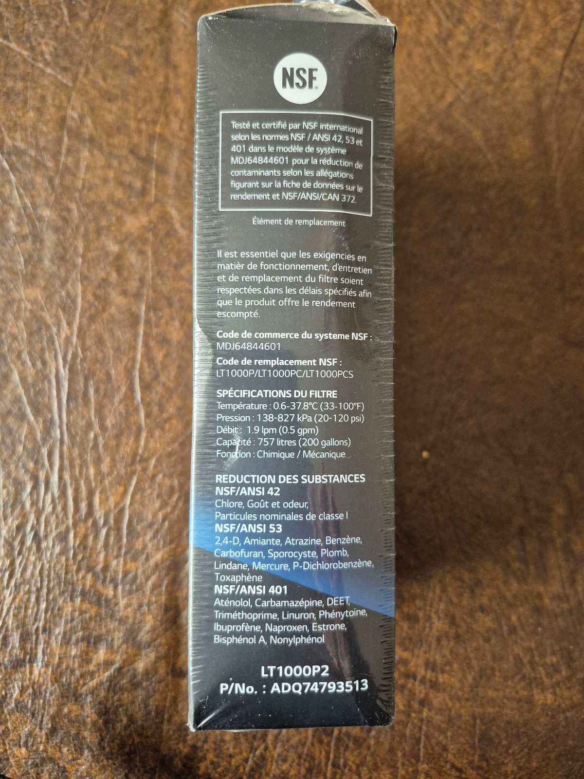 LG LT1000P2 6-Month / 200 Gallon Refrigerator Replacement Water Filter, Reduces