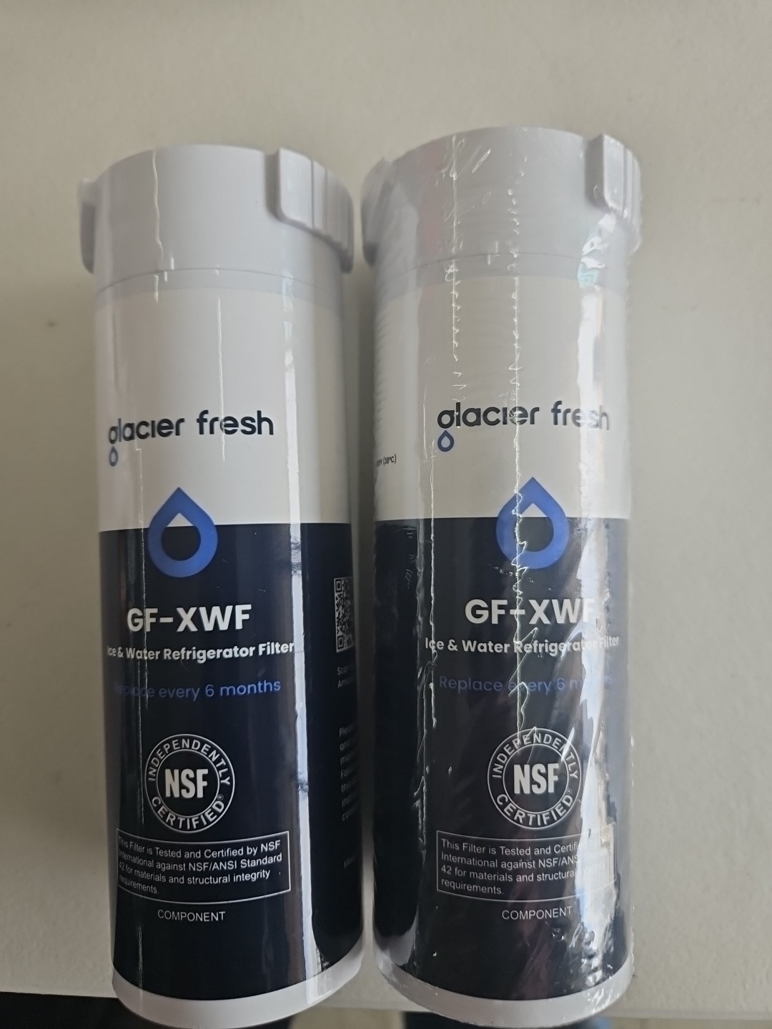2 Pack GLACIER FRESH GF-XWF Refrigerator Water Filter Replacement for GE XWF