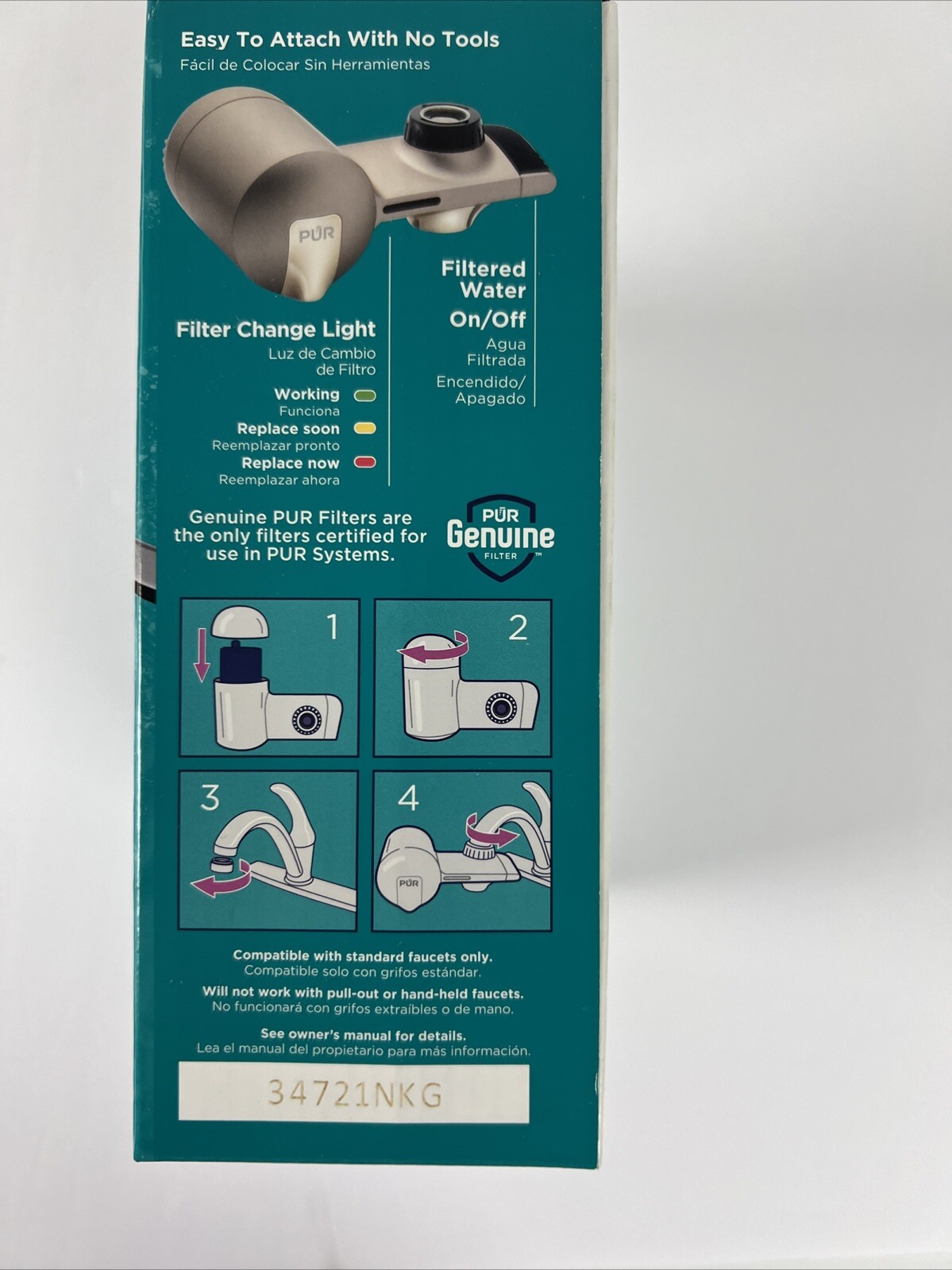 PUR Plus Faucet Filtration System Max Ion Filter Technology Champagne Finish C25