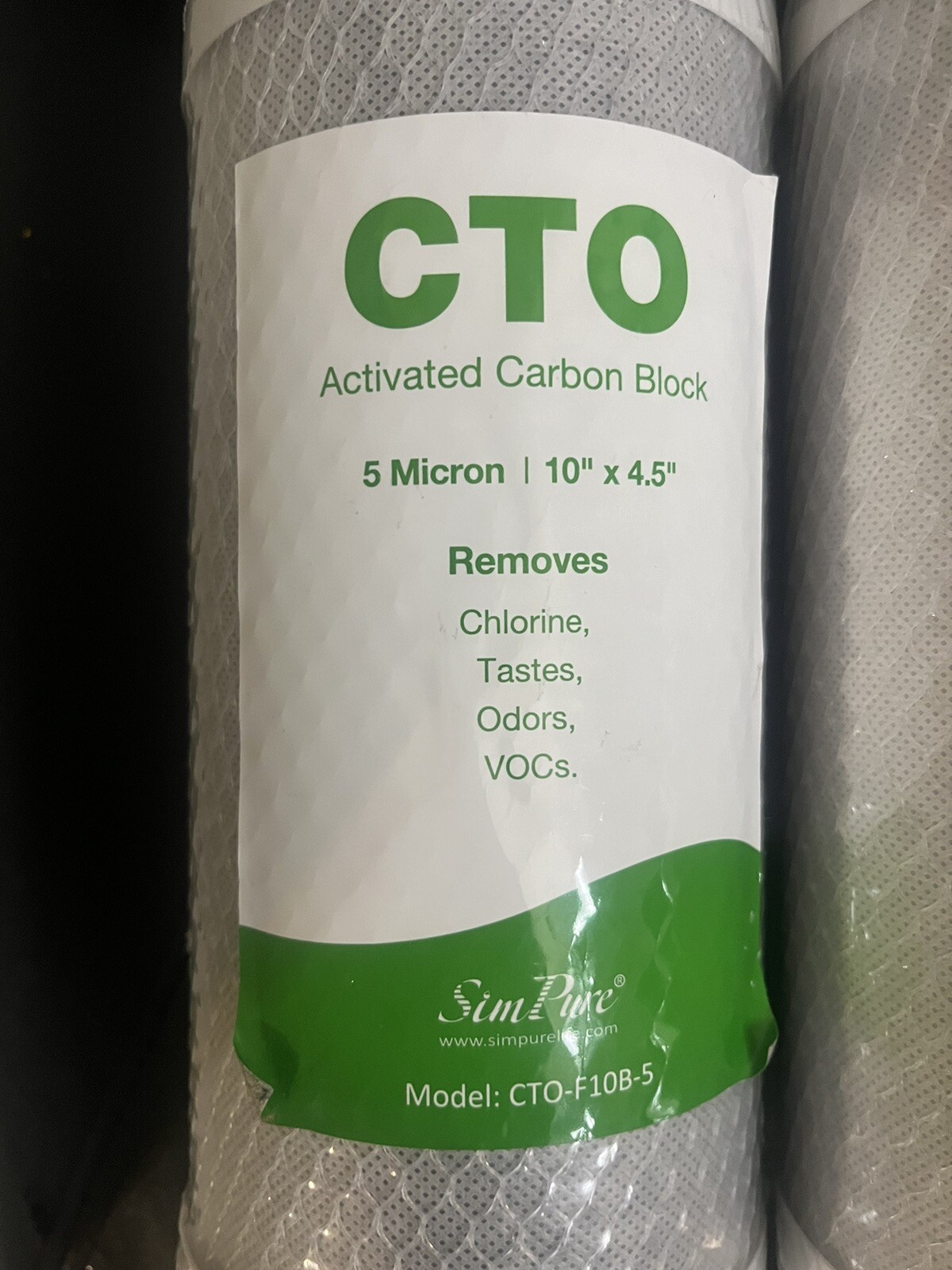 Lot Of 2 SimPure CTO-F10B-5 Activated Carbon Block CTO Water Filter 10X4.5″