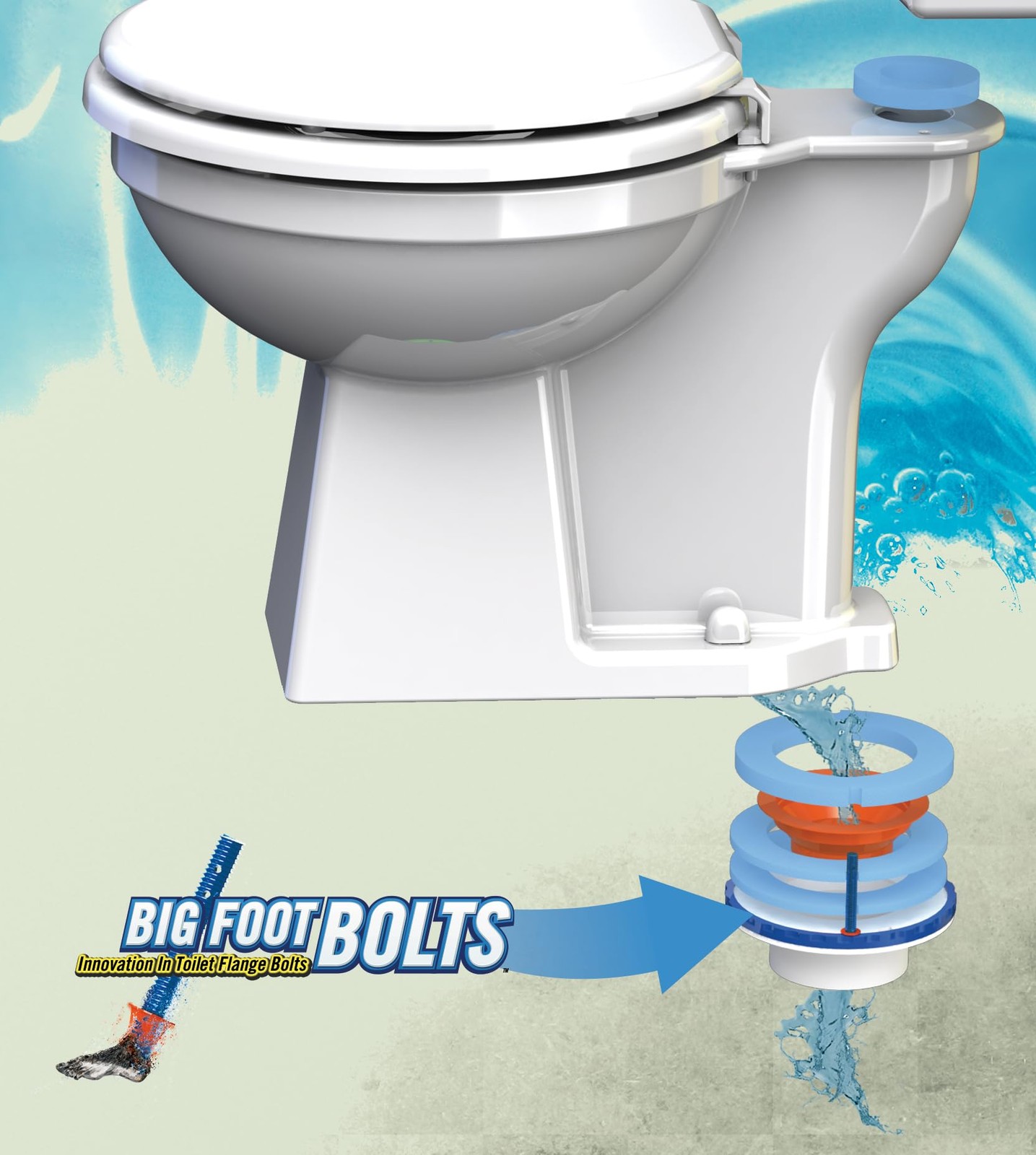 Toilet Bolts & HandTighten Caps 5/16 Inch Thread 2.5 Inch Length 1 PCS