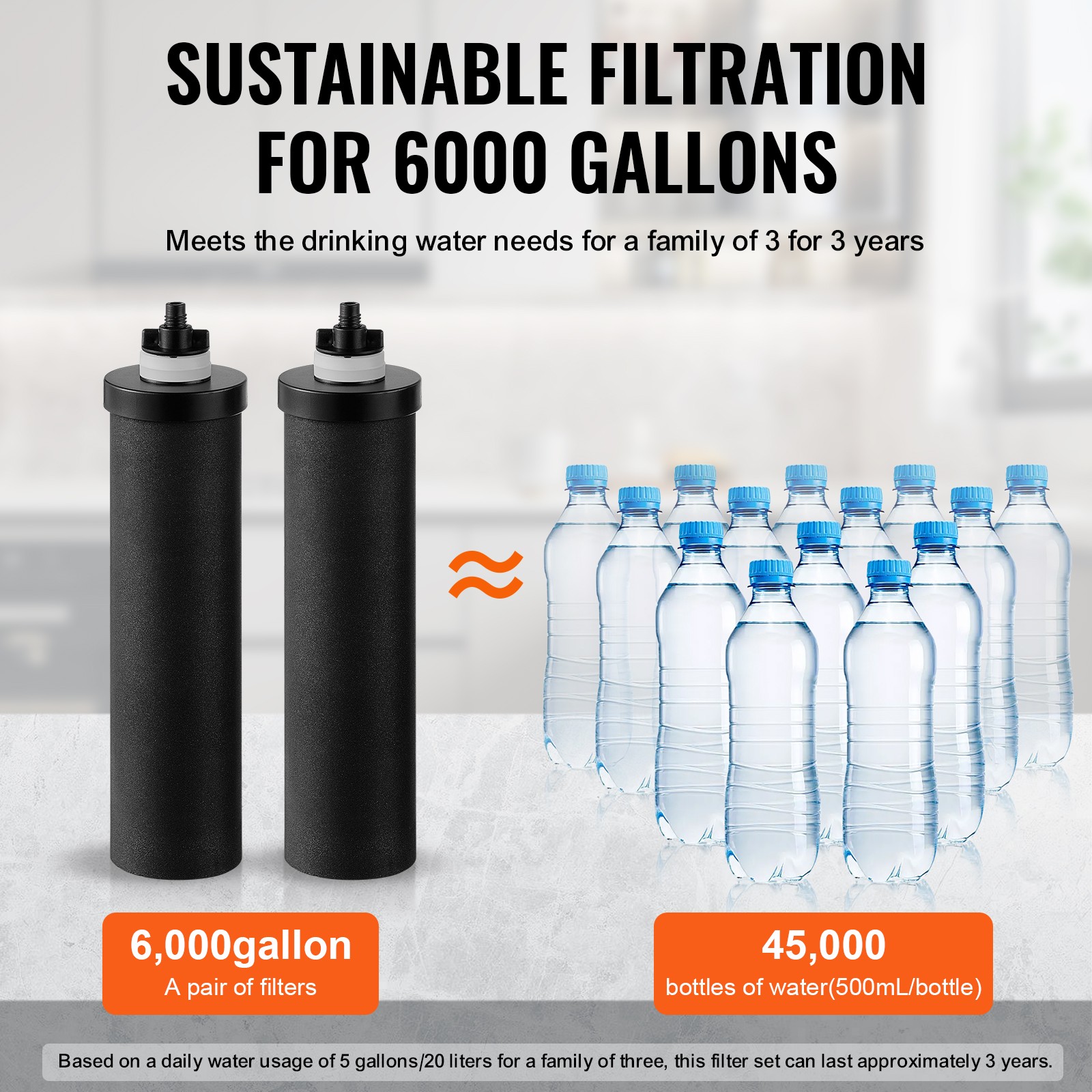 Uimoso Purification Water Filter Replacement for Gravity Filter System 2 Pack