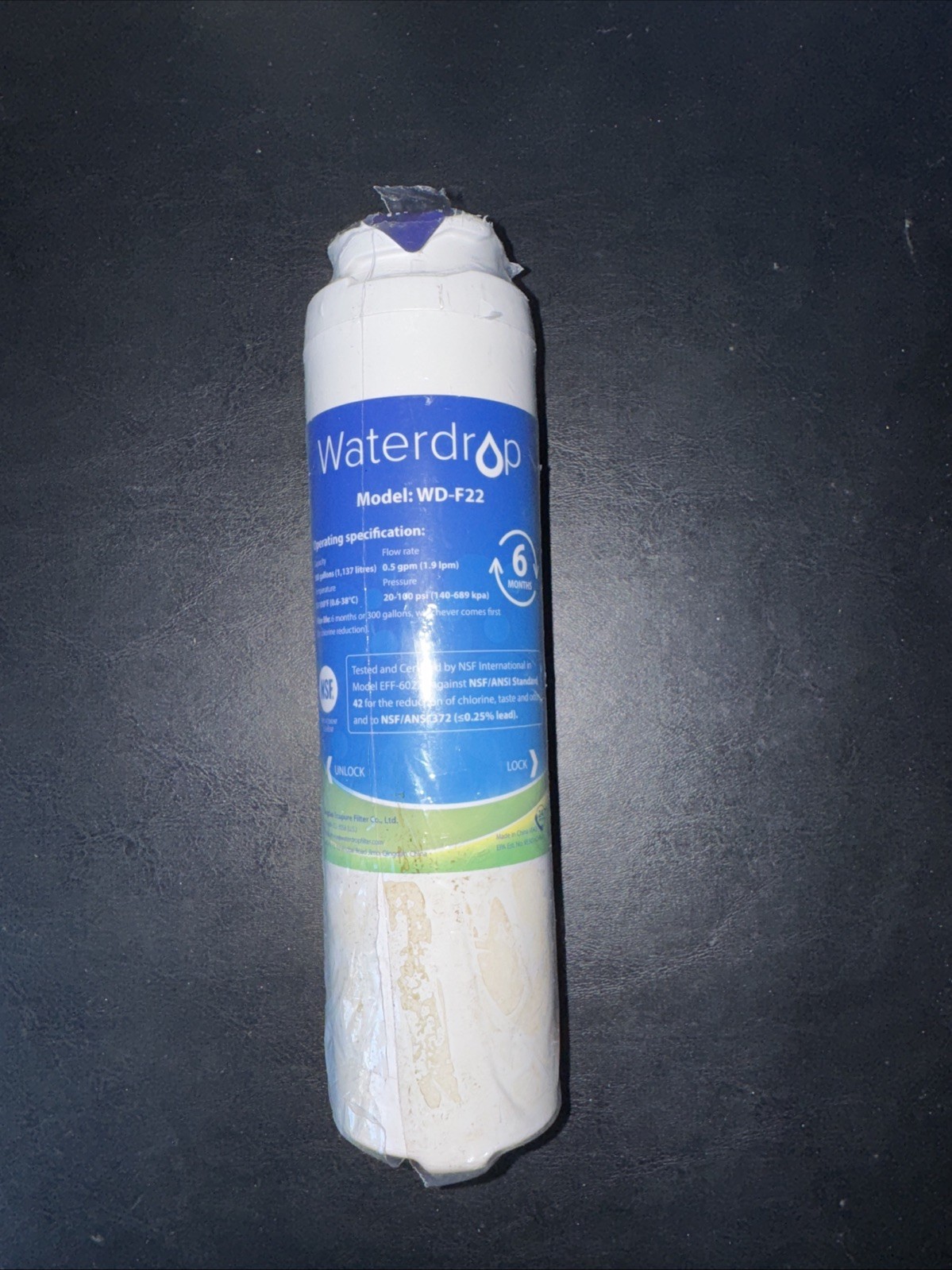 Waterdrop WD-F22 Replacement For GE MSWF Refrigerator Water Filter New + Sealed
