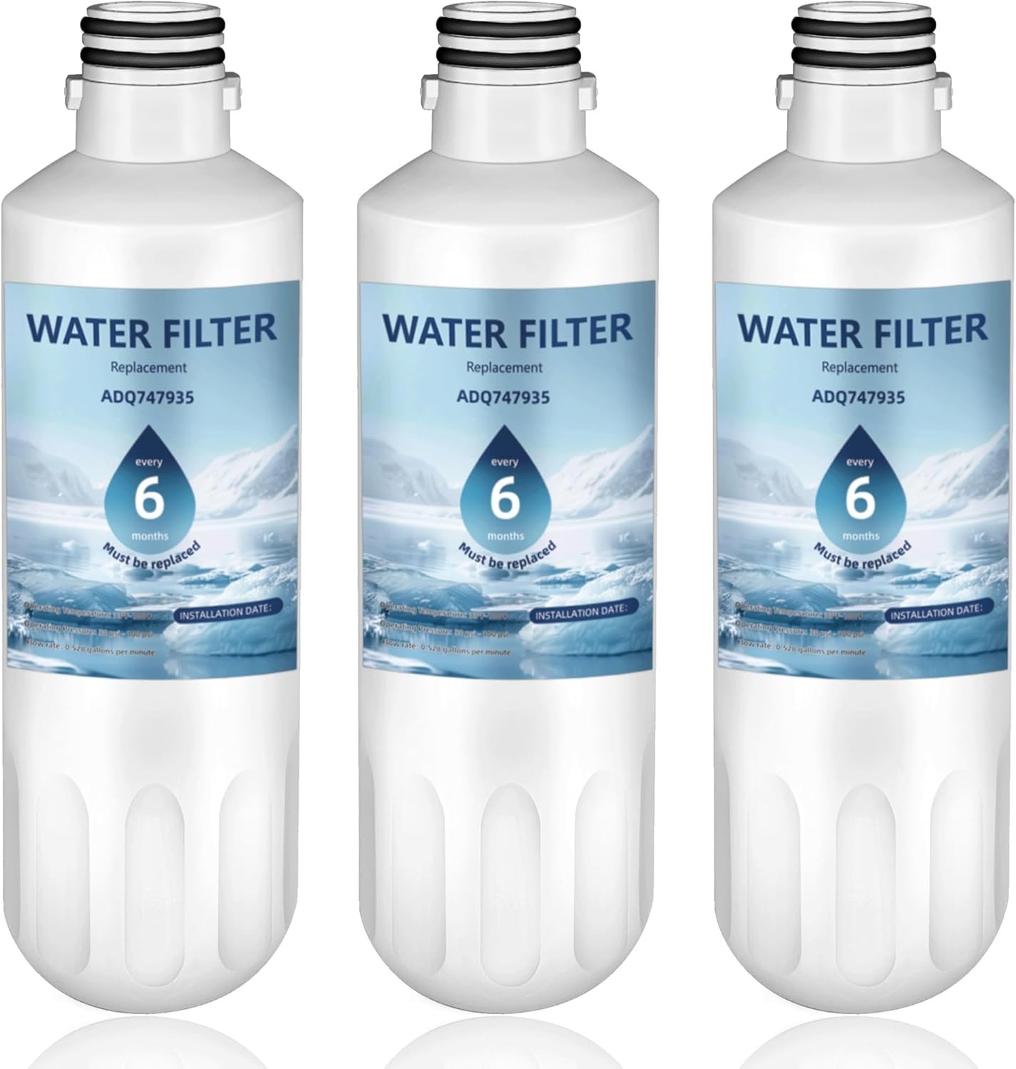 Lead-Free LT1000P Water Filter Set – 6- Replacement for LG ThinQ Models