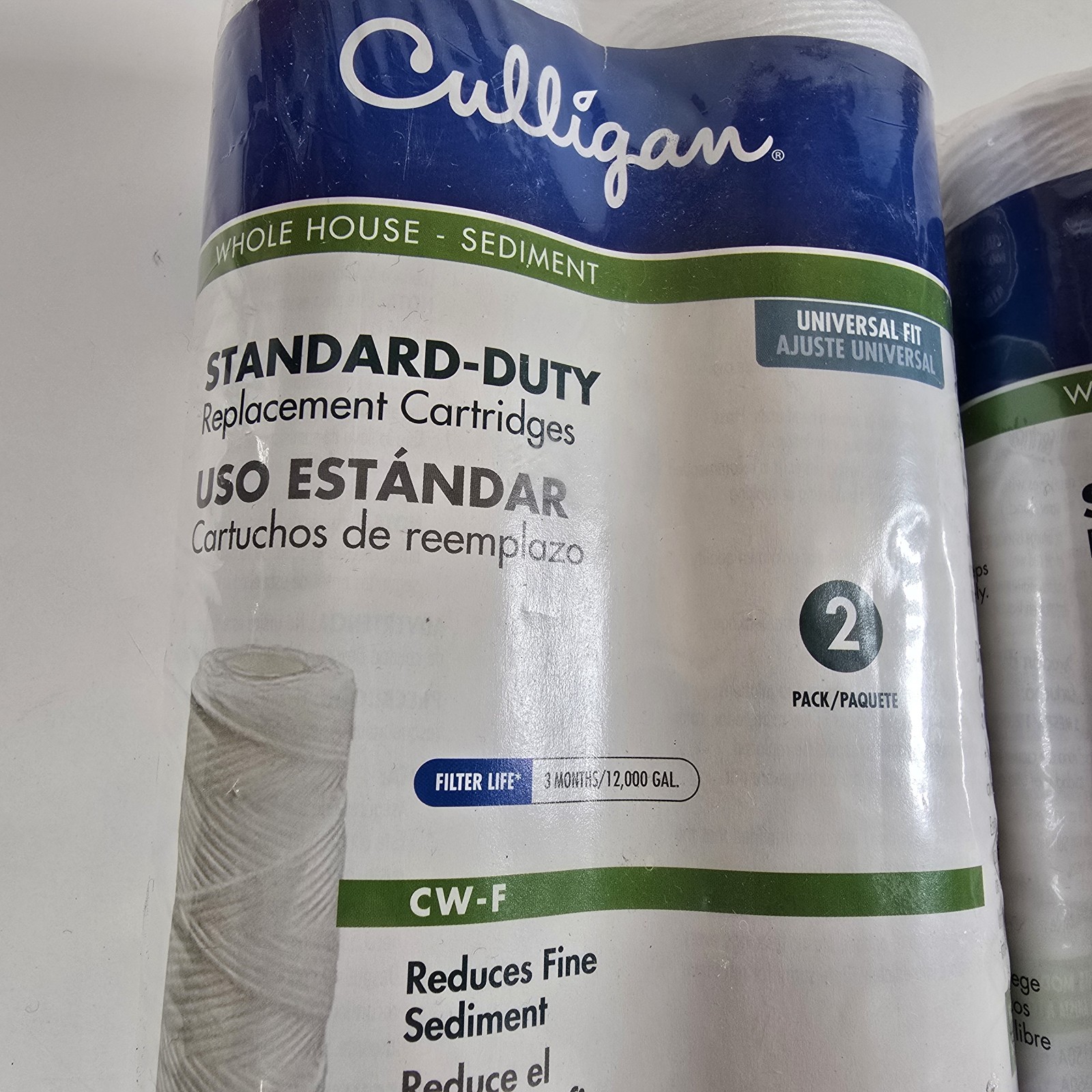 CW-F Whole House Sediment Water Filter Cartridges Lot of 2 Two Packs 10 Micron