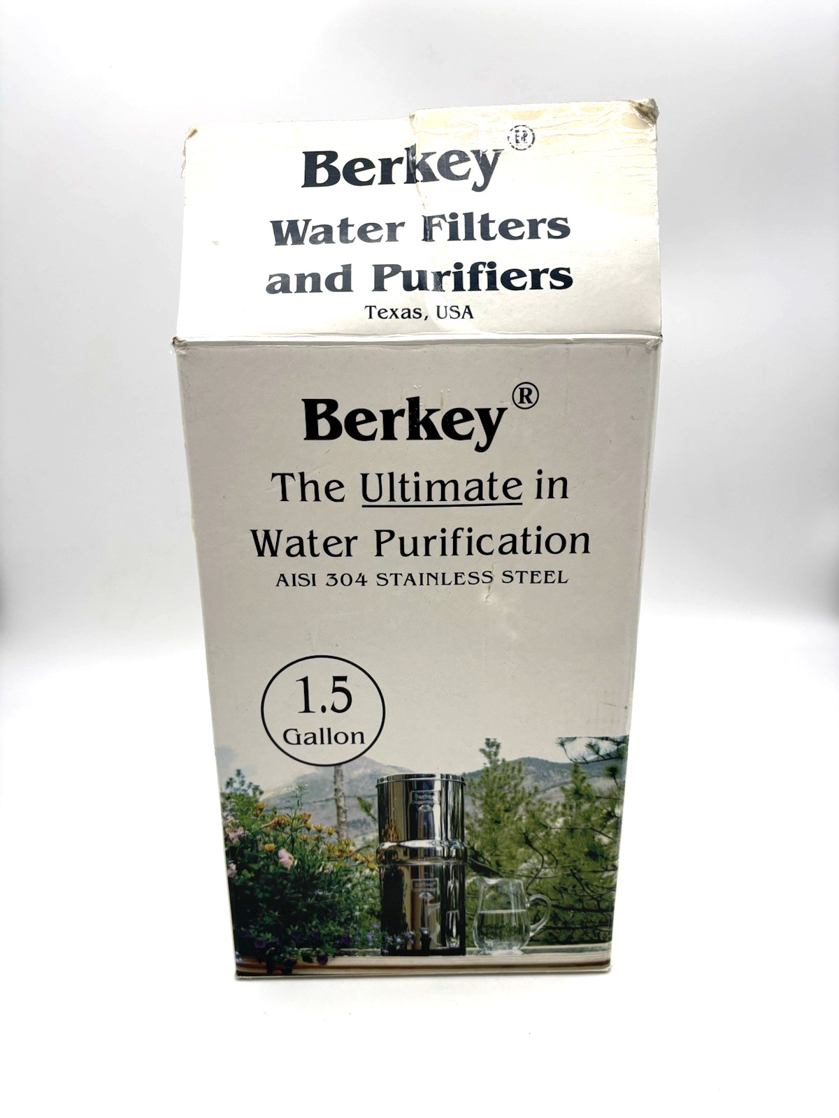 Travel Berkey Water Filter Purifier 1.5 Gallon Stainless Steel w/ BB9-2 Filters