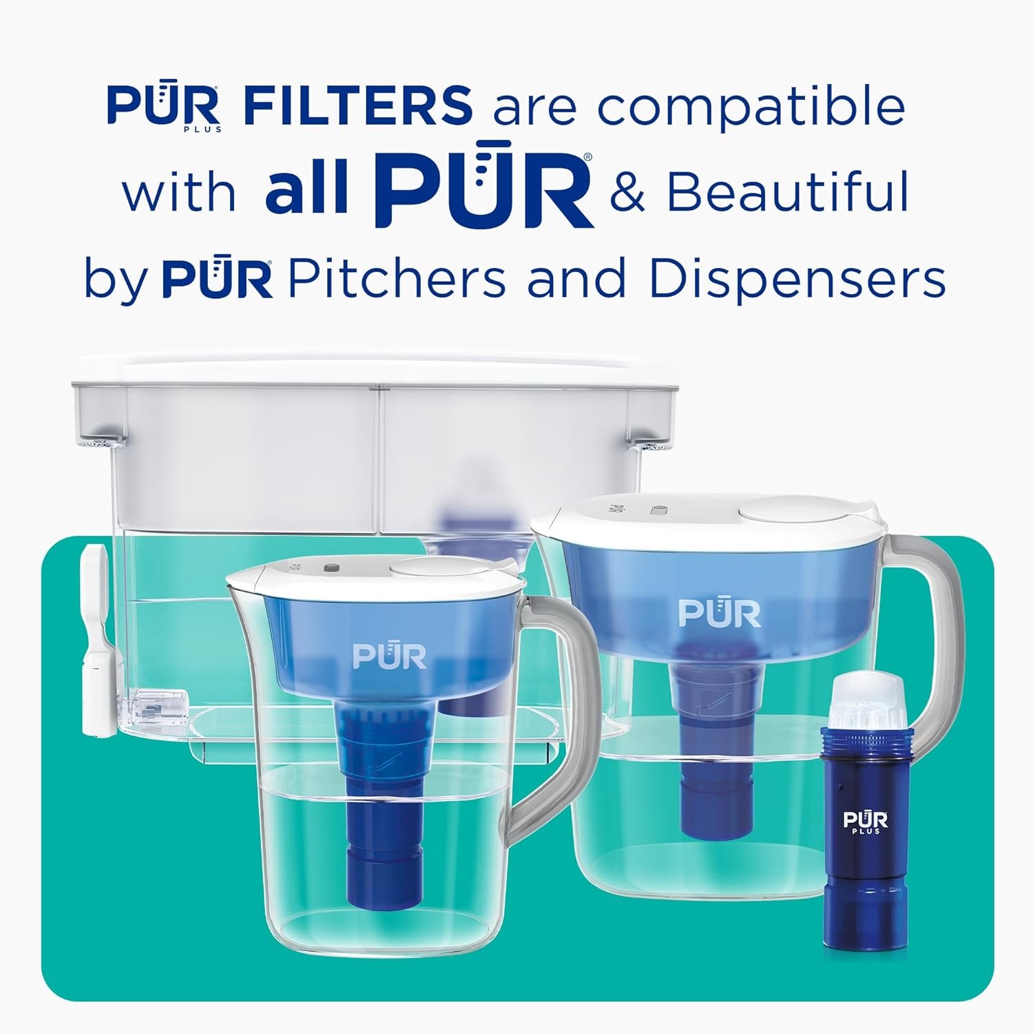 plus Water Filter Replacement for Pitchers & Dispensers, 6-Month Supply, 3 Count