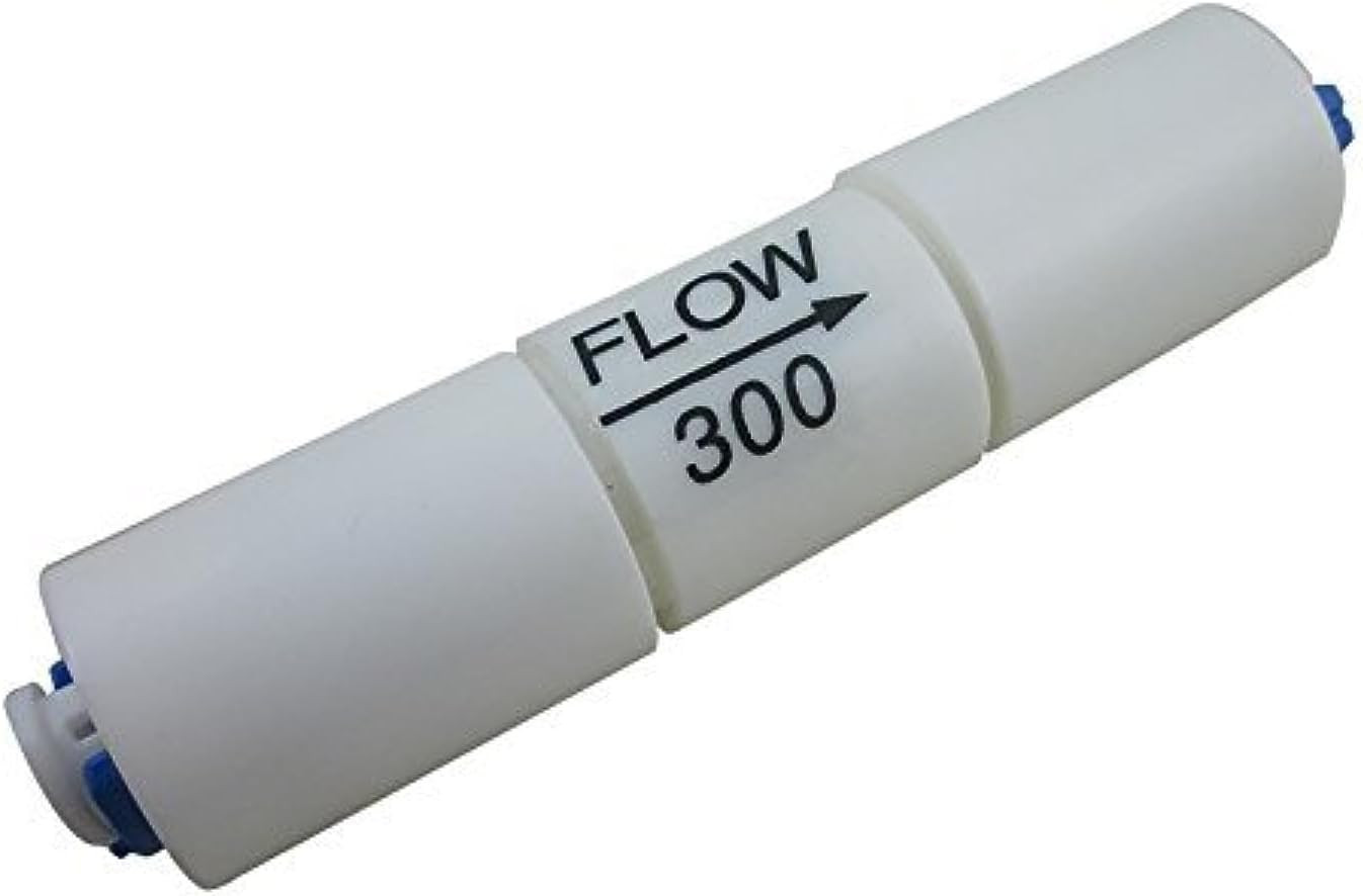 2 Packs, 1/4” Quick Connect RO Flow Restrictor 300CC for 50 GPD Reverse Osmosis