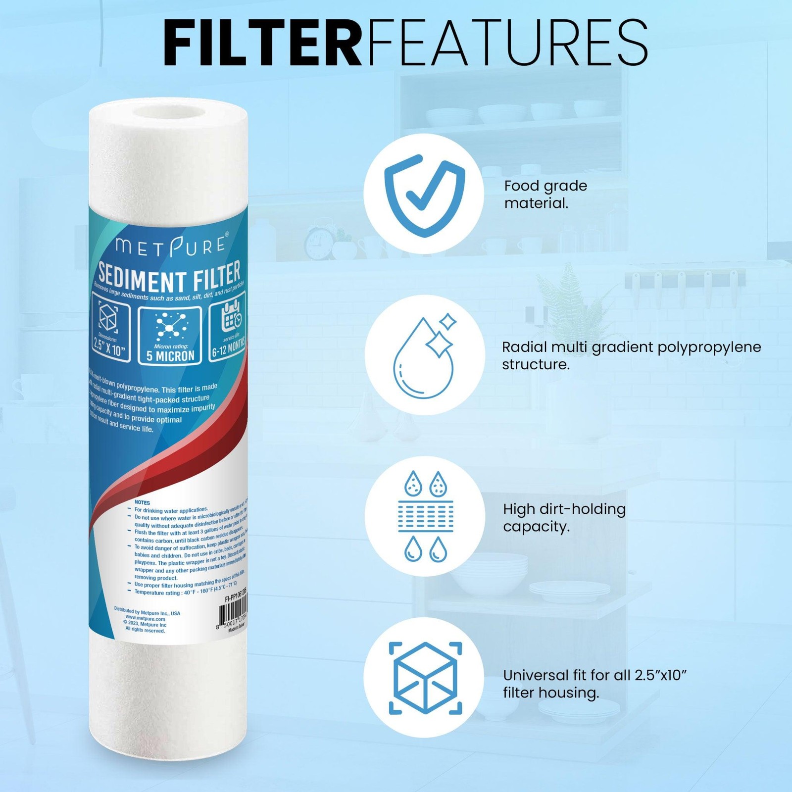1 to 50 PACK 10″ x 2.5″ PP Sediment Water Filter Cartridges 5 Micron
