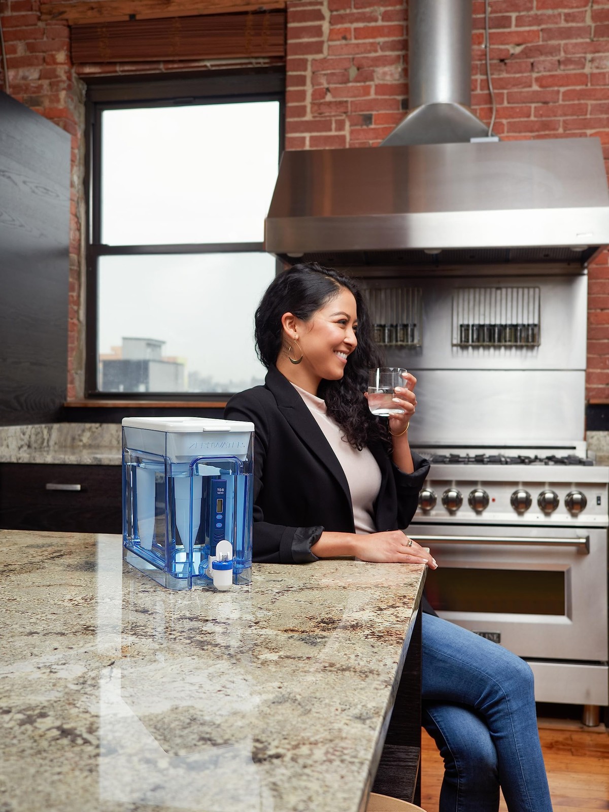ZeroWater 32-Cup Ready-Read 5-Stage Water Filter Dispenser with Instant Read…