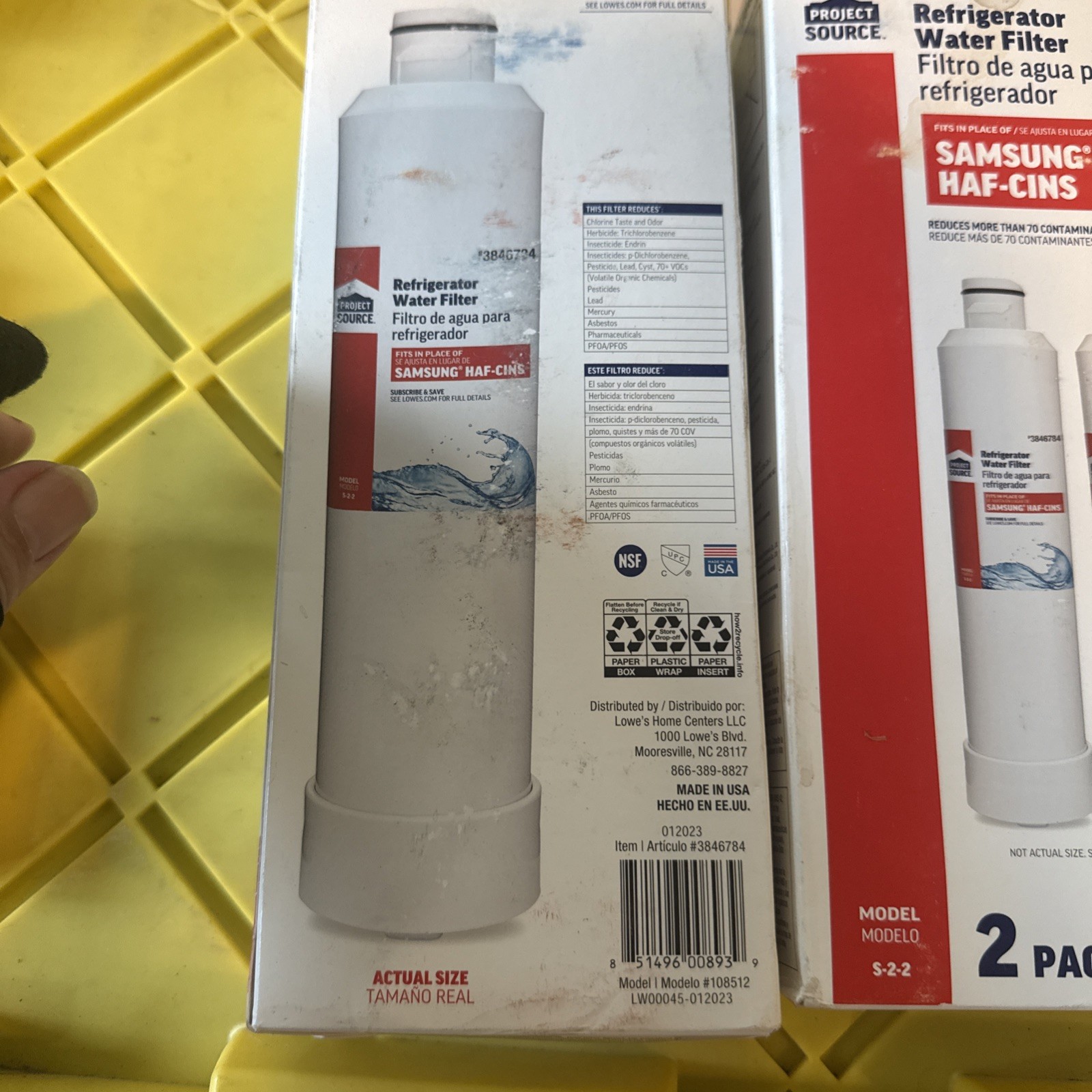 Project Source 3846784 Refrigerator Water Filter 4 Pack (2 Packs Of 2)