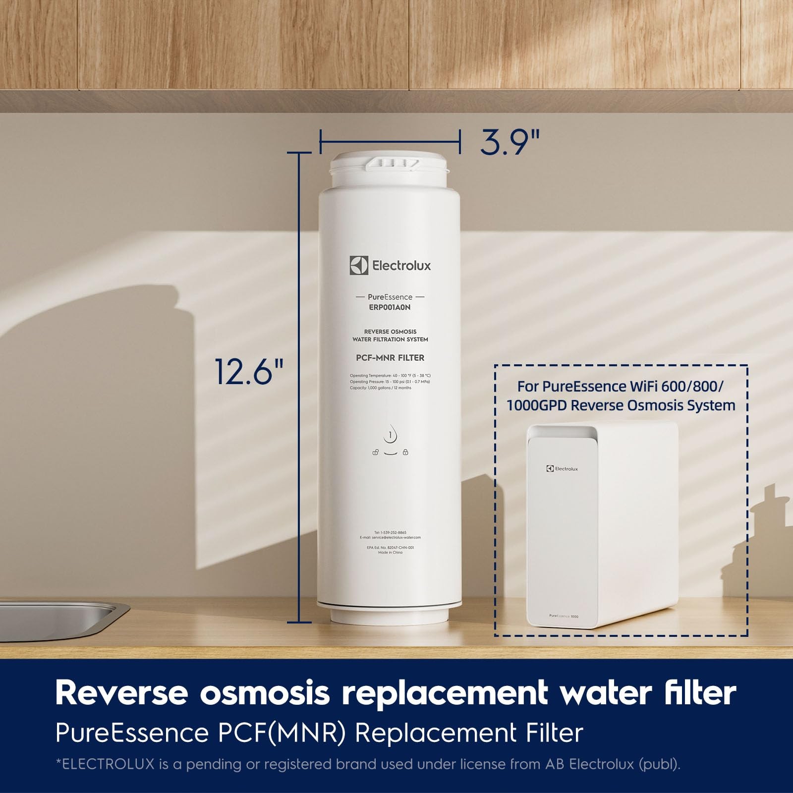 PureEssence PCF-MNR Mineralization Filter, Under-Sink Tankless RO Post-Carbon…