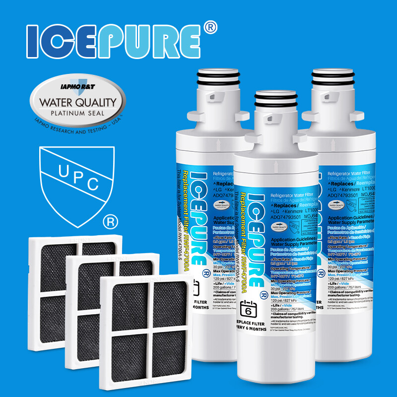 Fit For LG LT1000P LFVS26596S LRFXS2503S LFXS28566M/00 Water Air Filter 3 PACK