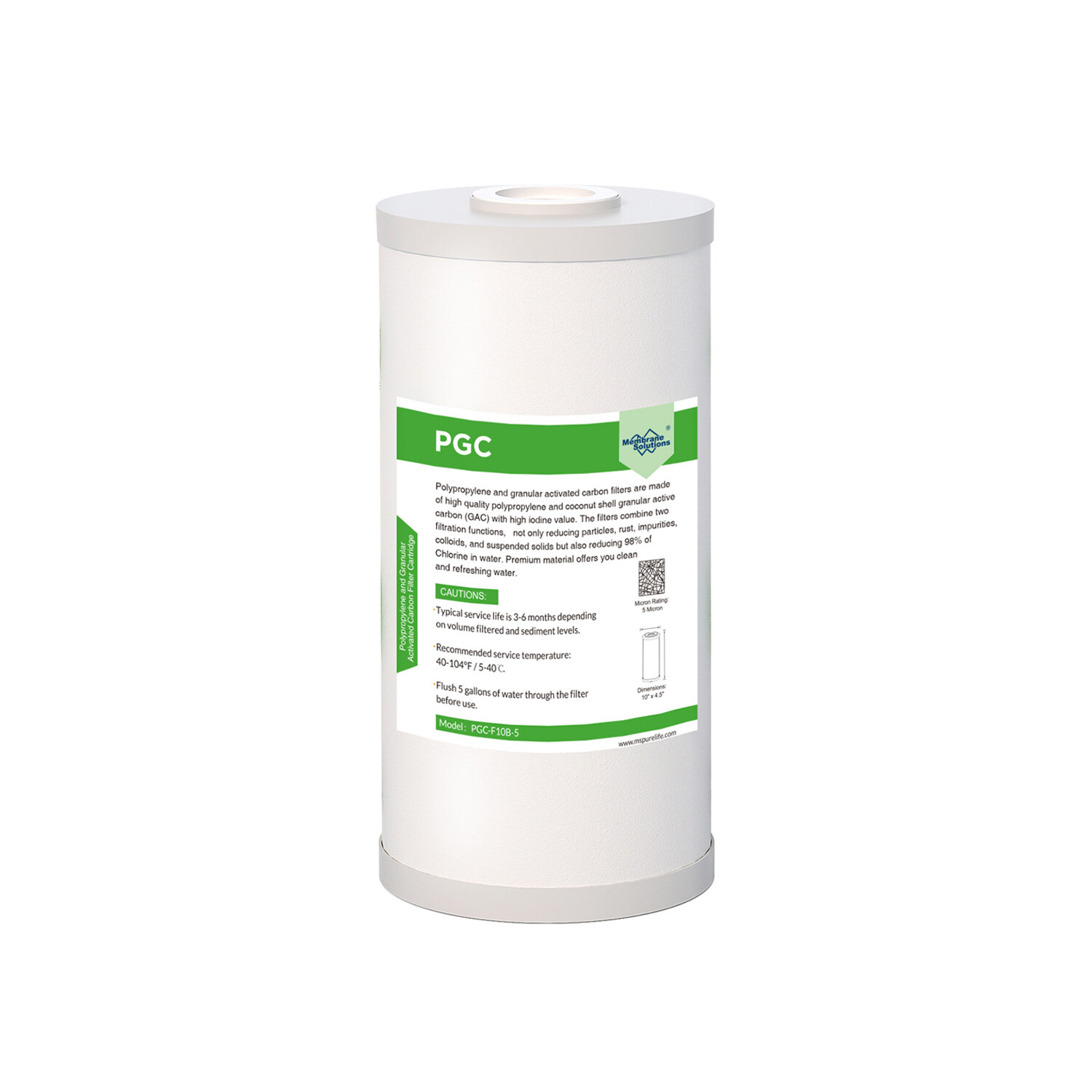 1-4 Pack 10″x4.5″ 2-Stage Whole House Sediment GAC Carbon Water Filter Cartridge