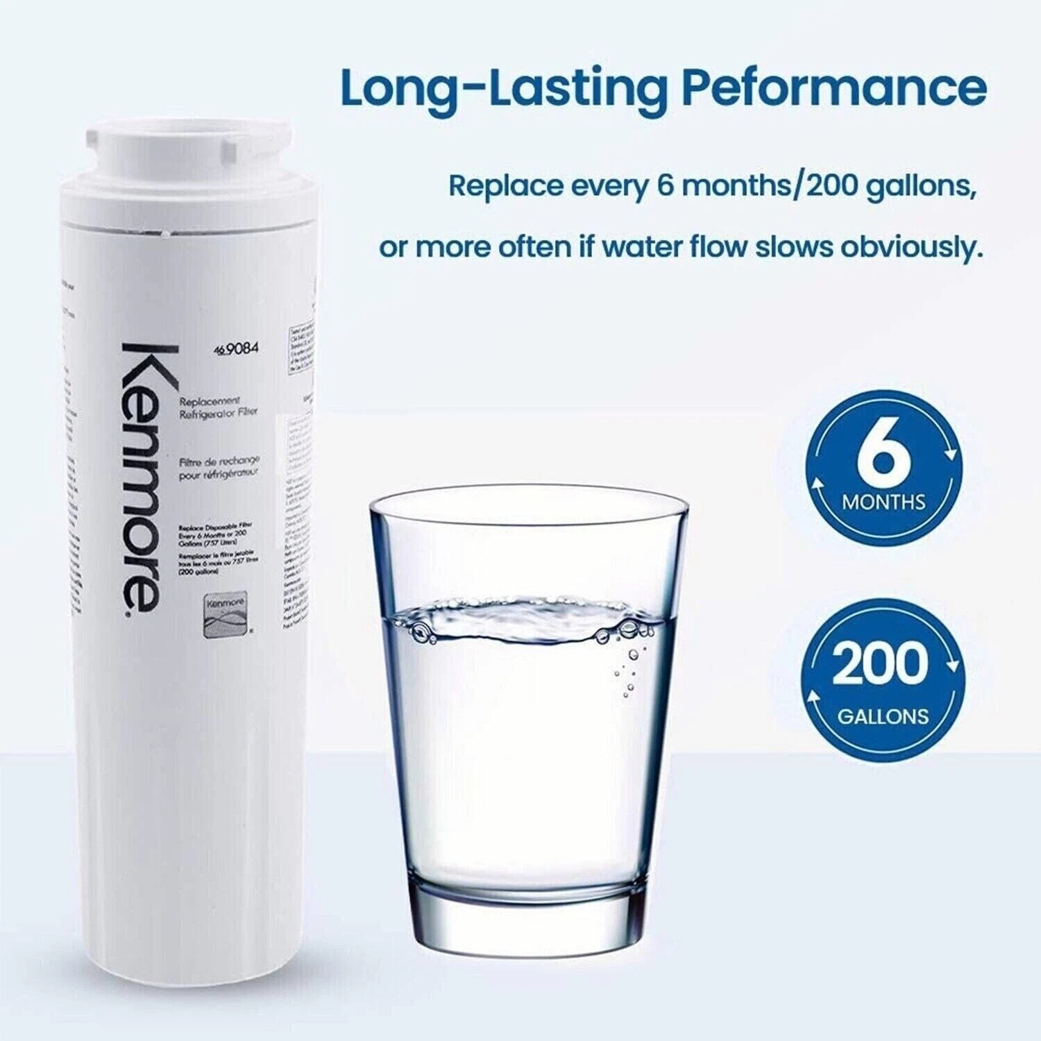 4PK 4396395 9084 46-9084 UKF-8001AXX Refrigerator Water Filter 4 RFC0900A 469006