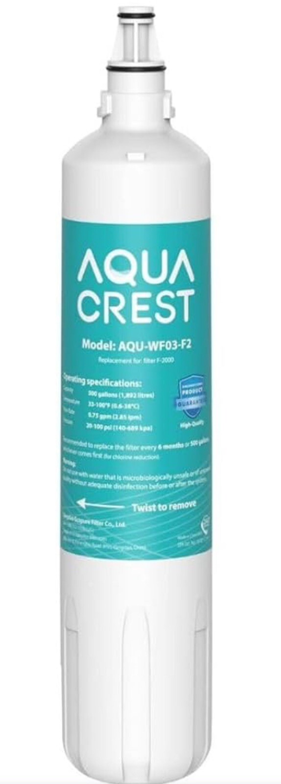 AQUA CREST F-2000, F-1000 Water Filter, Replacement for Sub-Zero 4204490, 429051