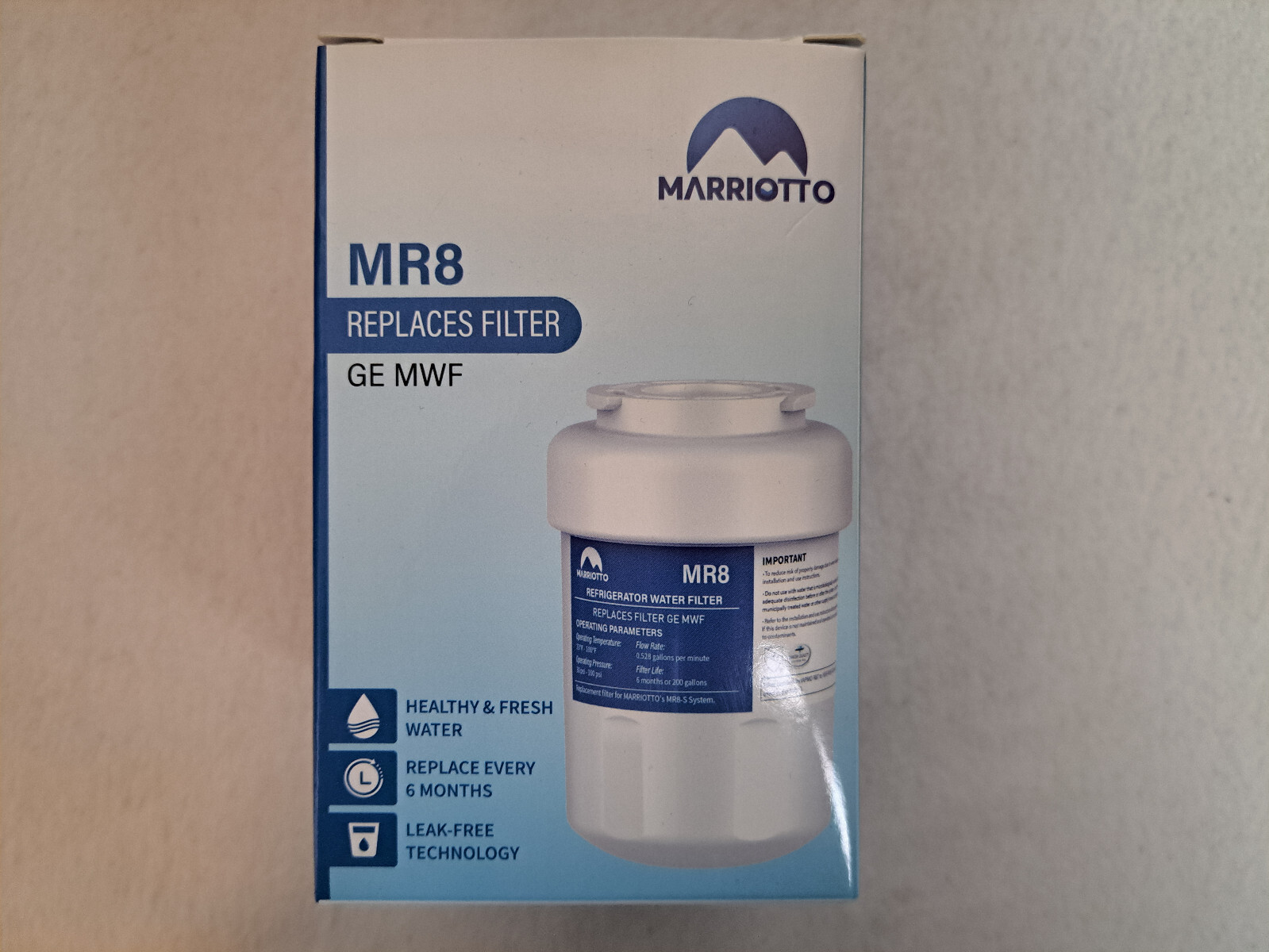 Marriotto – Replacement Refrigerator Water Filter #MR8 – Sealed