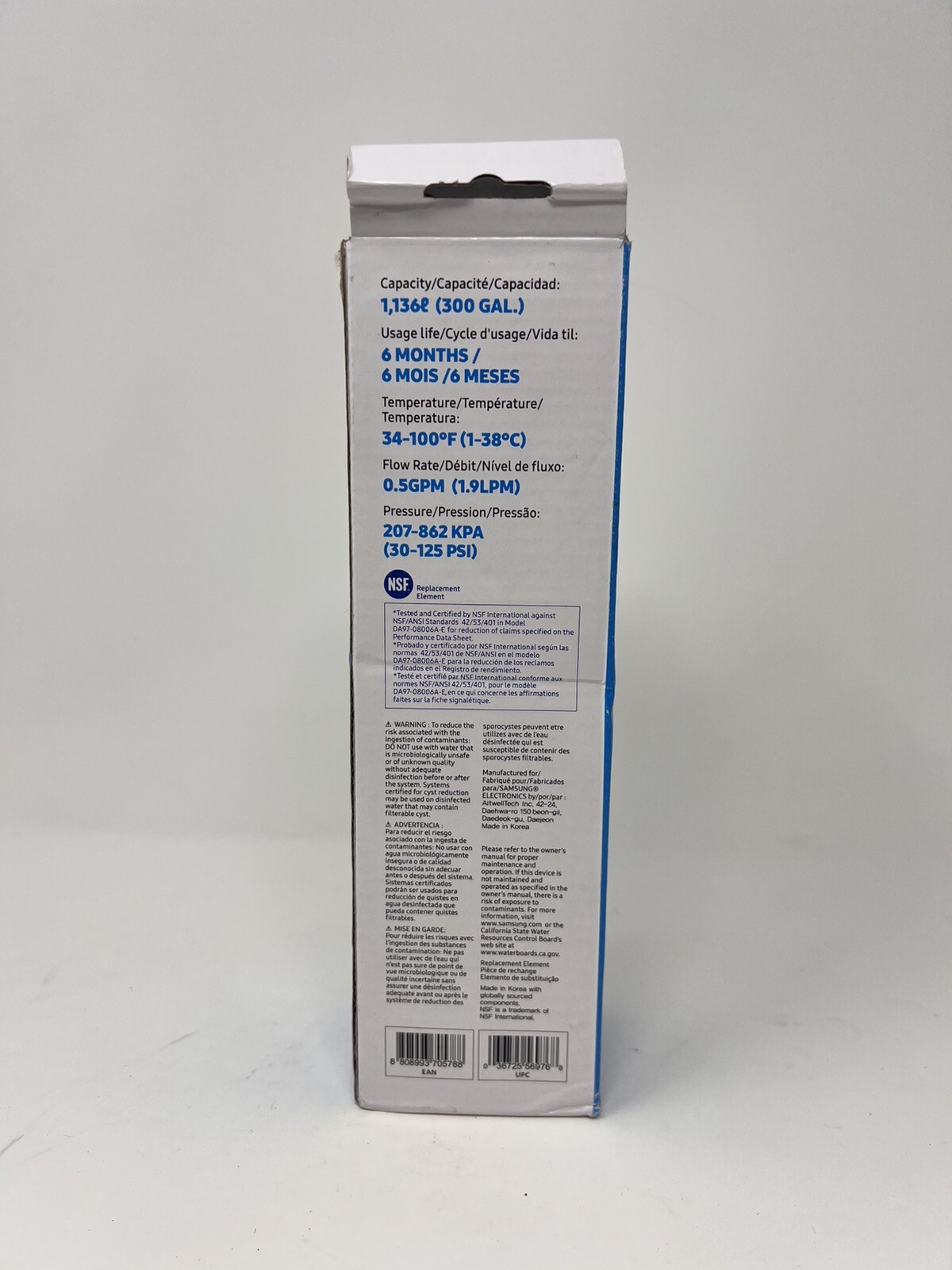 Samsung Refrigerator Ice, Water Filter (Rep Cart: DA29-00020B)