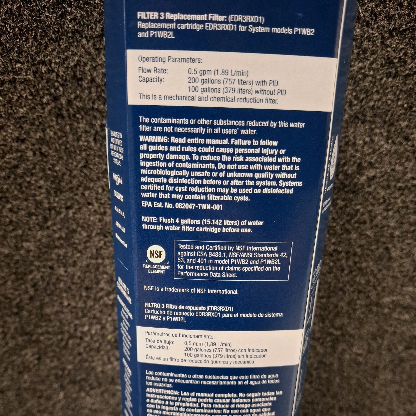 Everydrop Replacement ICE & WATER Refrigerator Filter #3 New Sealed